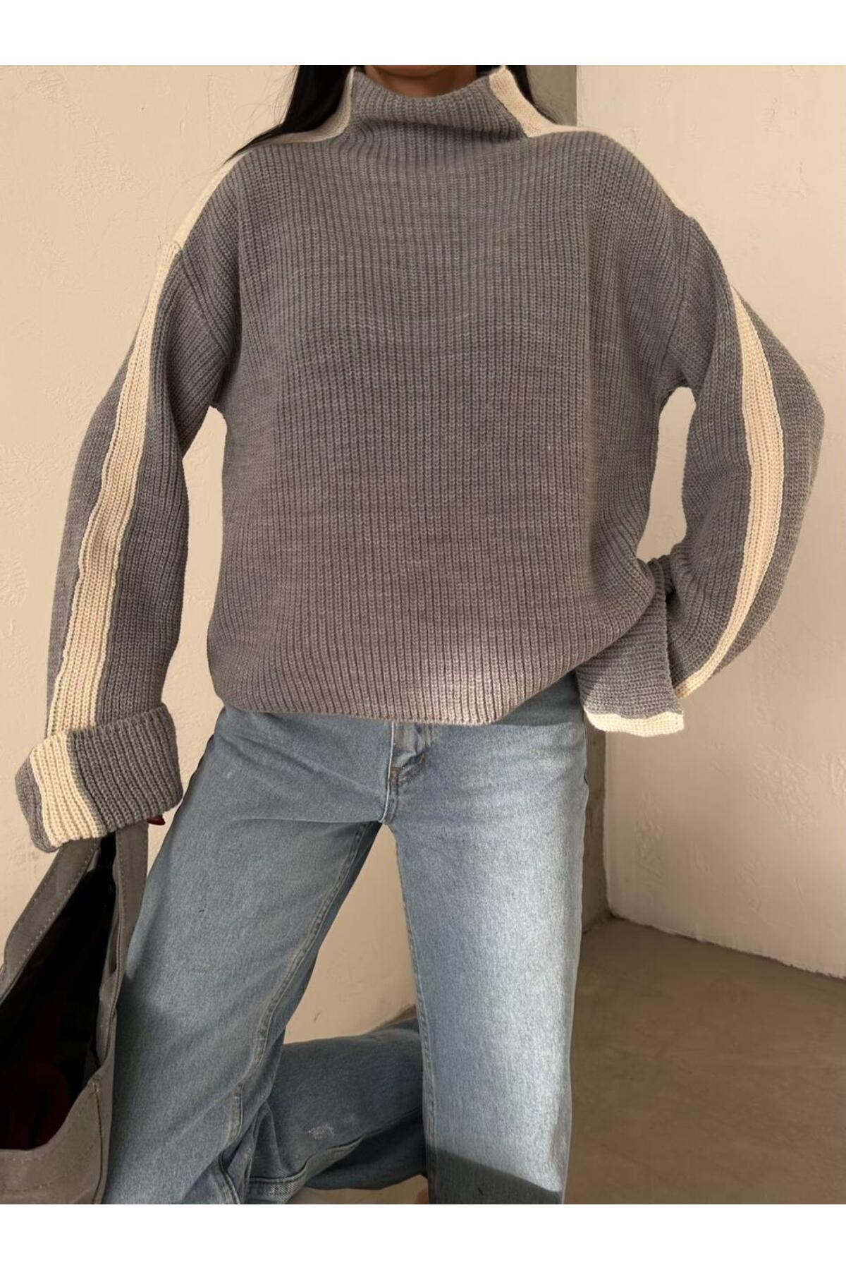 DGN'S ''ITALY COLLECTION'' KADIN İNTERSİYE&SELANİK ÖRGÜLÜ TRİKO KAZAK