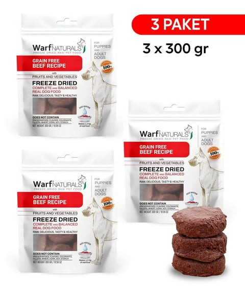 Freeze Dried - Dana Etli Köpek Maması - 3x300 gr.