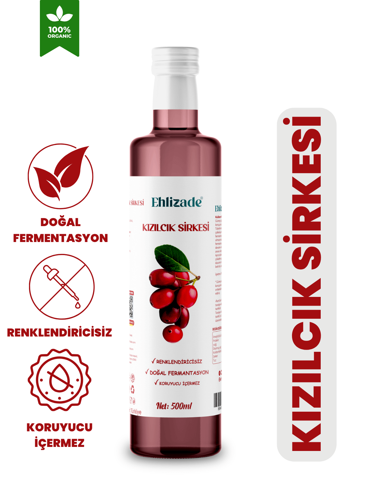 Kızılcık Sirkesi 500 Ml