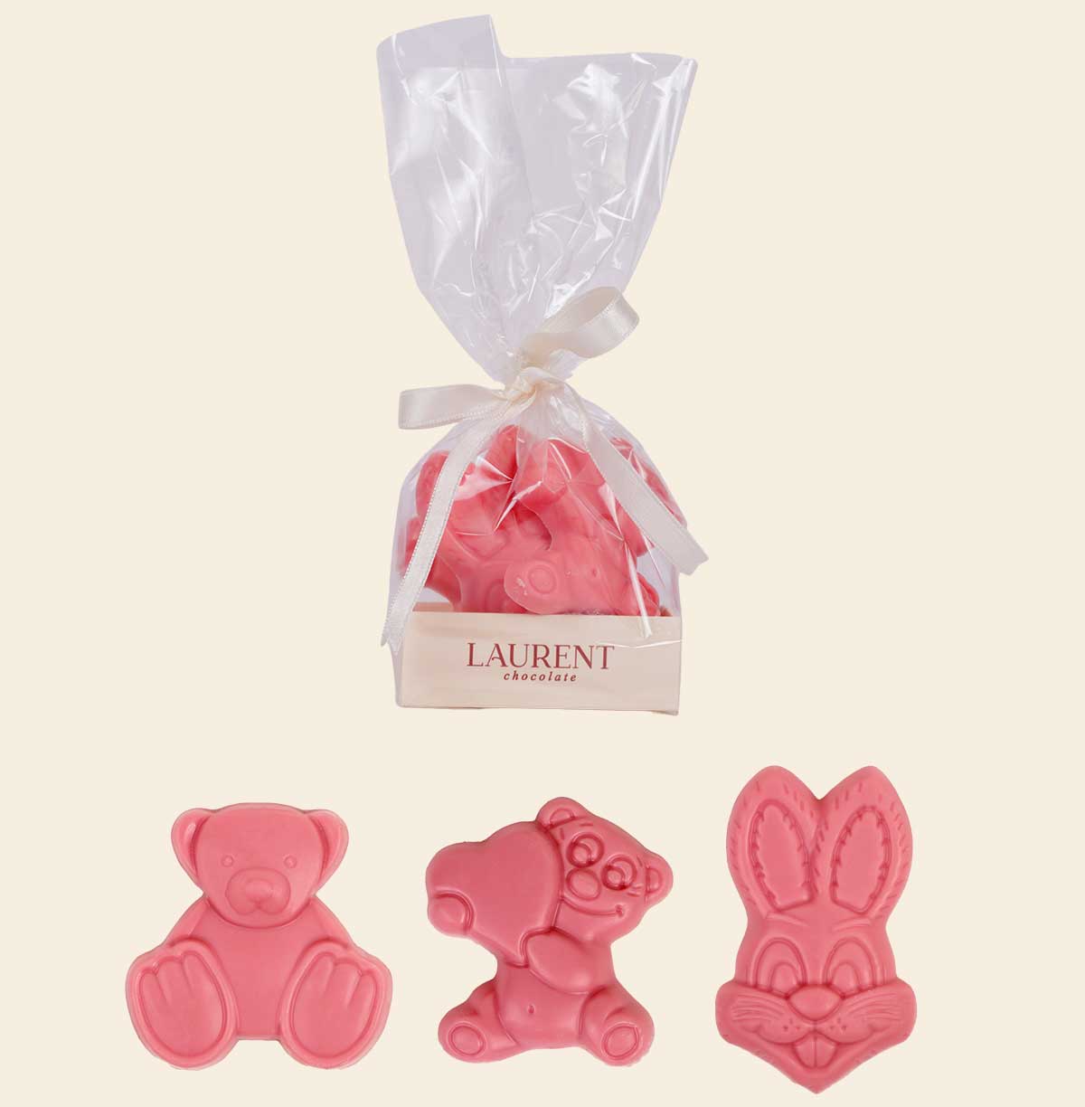 Hayvan Figürlü Çocuk Çikolatası Çilekli 100 gr | Laurent Chocolate