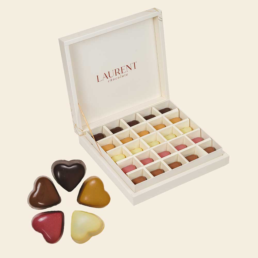 Spesiyal Kutu Kalpli Çikolata 25 Adet -500 gr | Laurent Chocolate