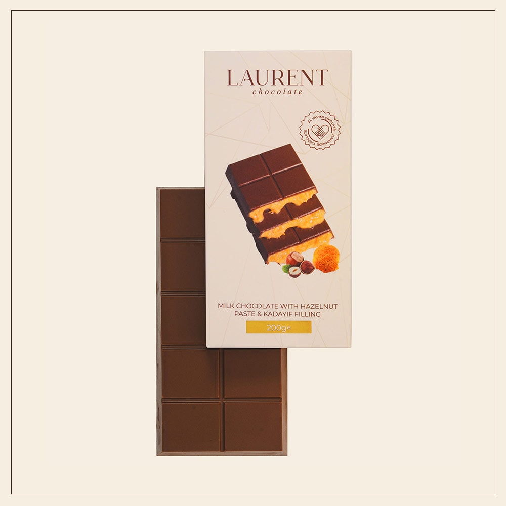 Kadayıf ve Fındık Dolgulu Sütlü Çikolata 200 gr | Laurent Chocolate