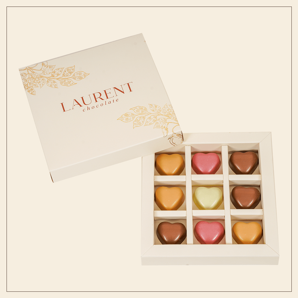 Spesiyal Kutu Kalpli Çikolata 9 Adet -250 gr | Laurent Chocolate