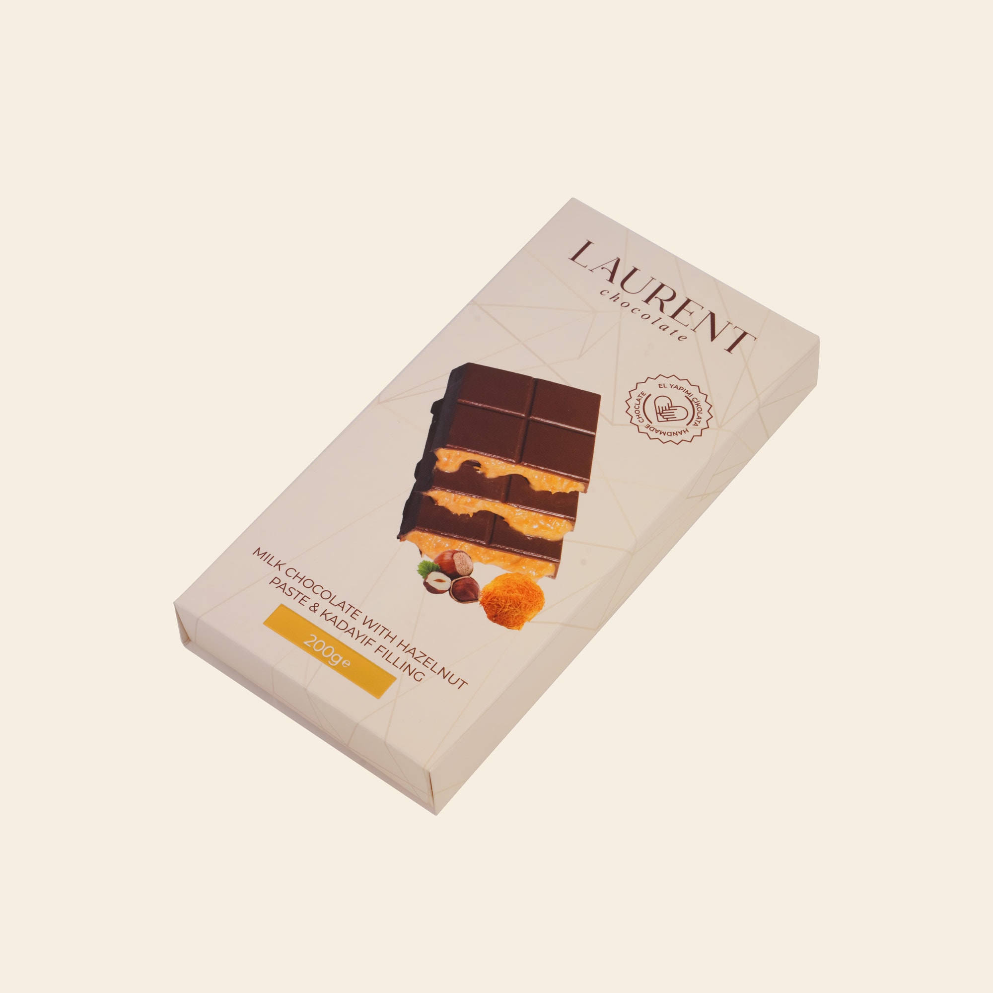 Kadayıf ve Fındık Dolgulu Sütlü Çikolata 200 gr | Laurent Chocolate
