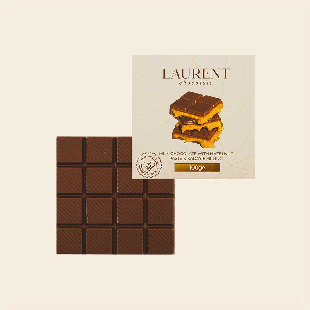 Kadayıf ve Fındık Dolgulu Sütlü Çikolata 100 gr | Laurent Chocolate