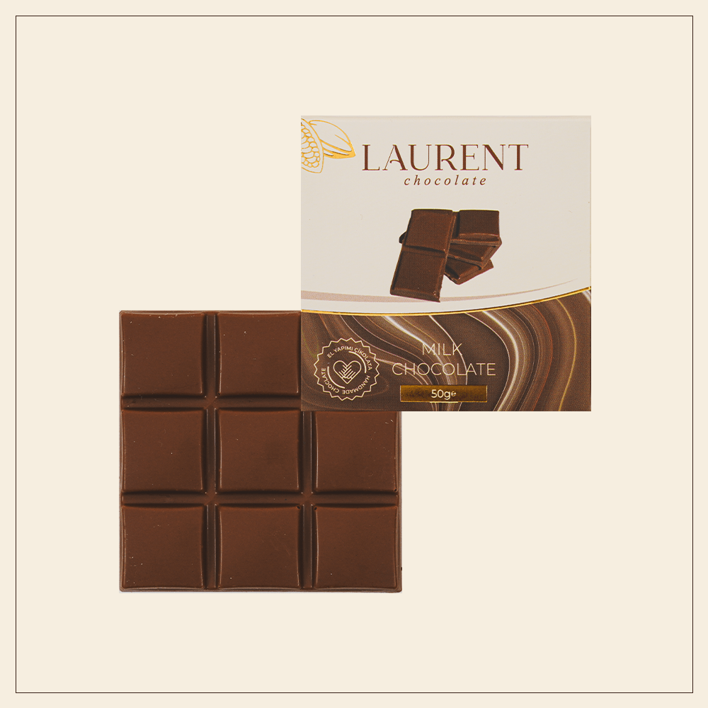 Sütlü Çikolata Kare Tablet 50gr | Laurent Chocolate