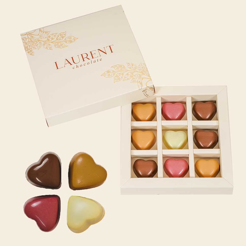 Spesiyal Kutu Kalpli Çikolata 9 Adet -250 gr | Laurent Chocolate