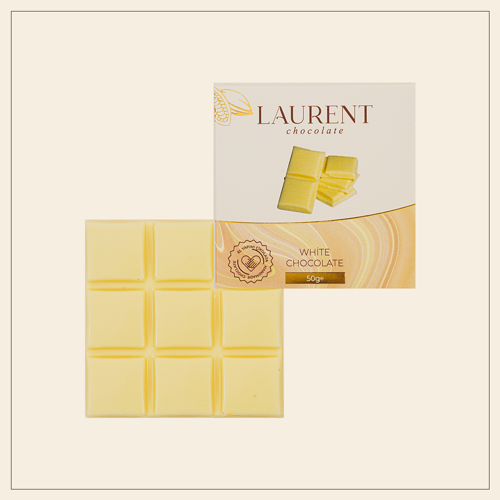 Beyaz Çikolata Kare Tablet 50gr | Laurent Chocolate