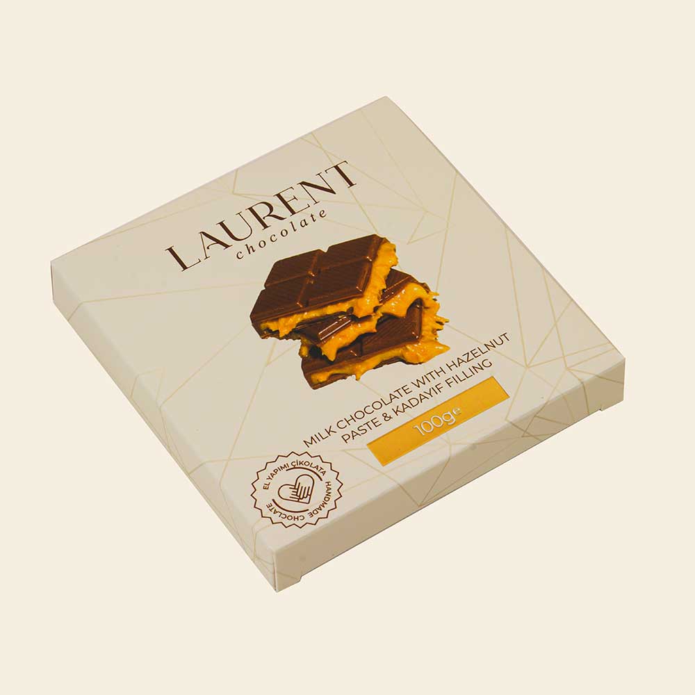 Kadayıf ve Fındık Dolgulu Sütlü Çikolata 100 gr | Laurent Chocolate