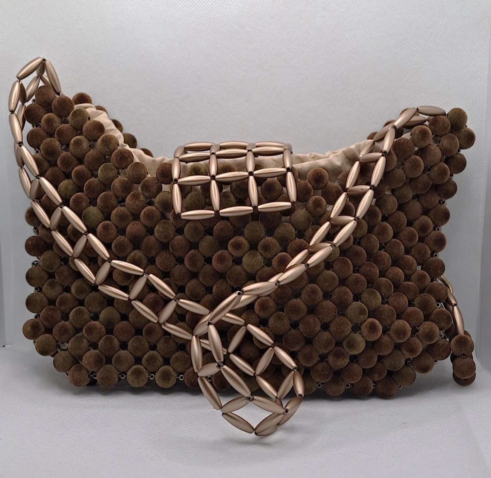 KADİFE BONCUK ÇANTA