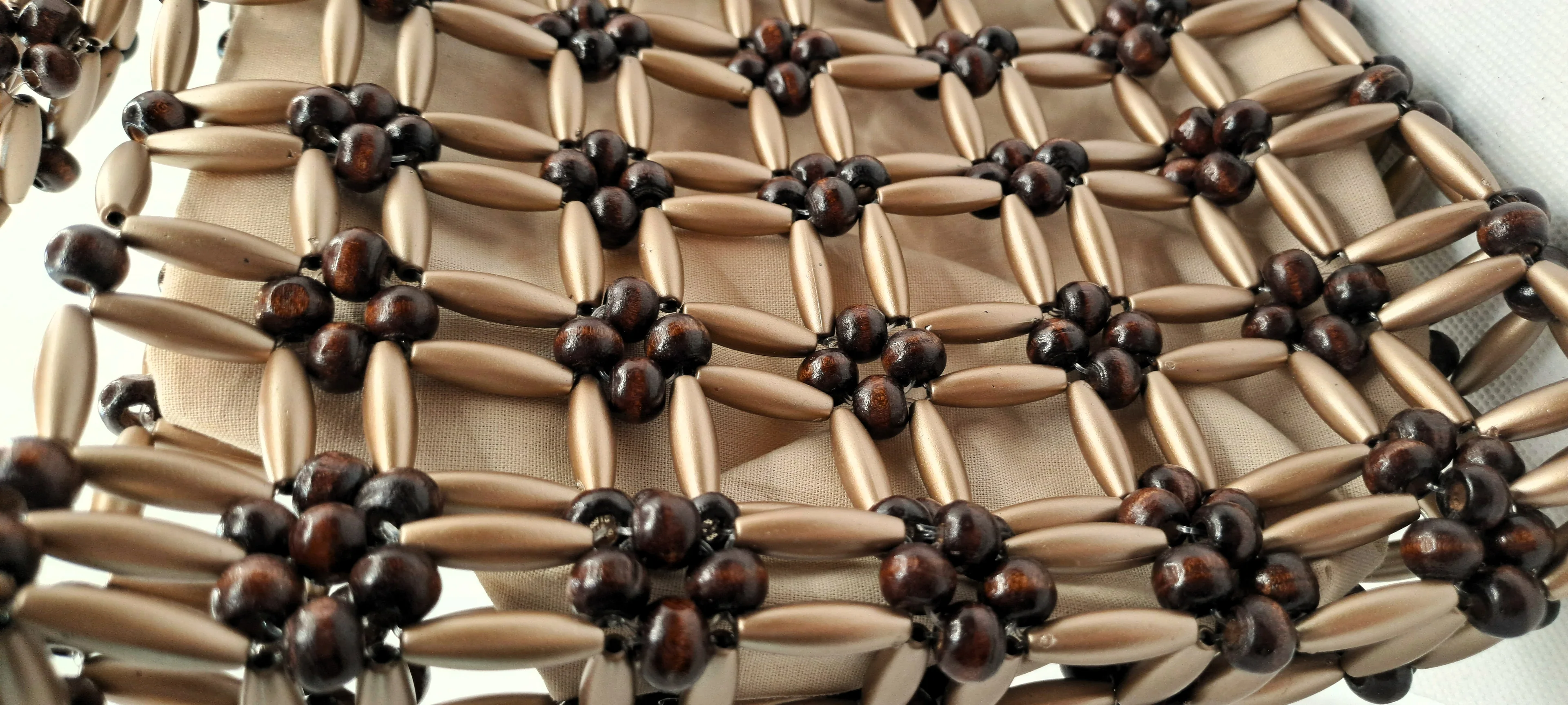 GOLD-KAHVERENGİ BONCUK ÇANTA