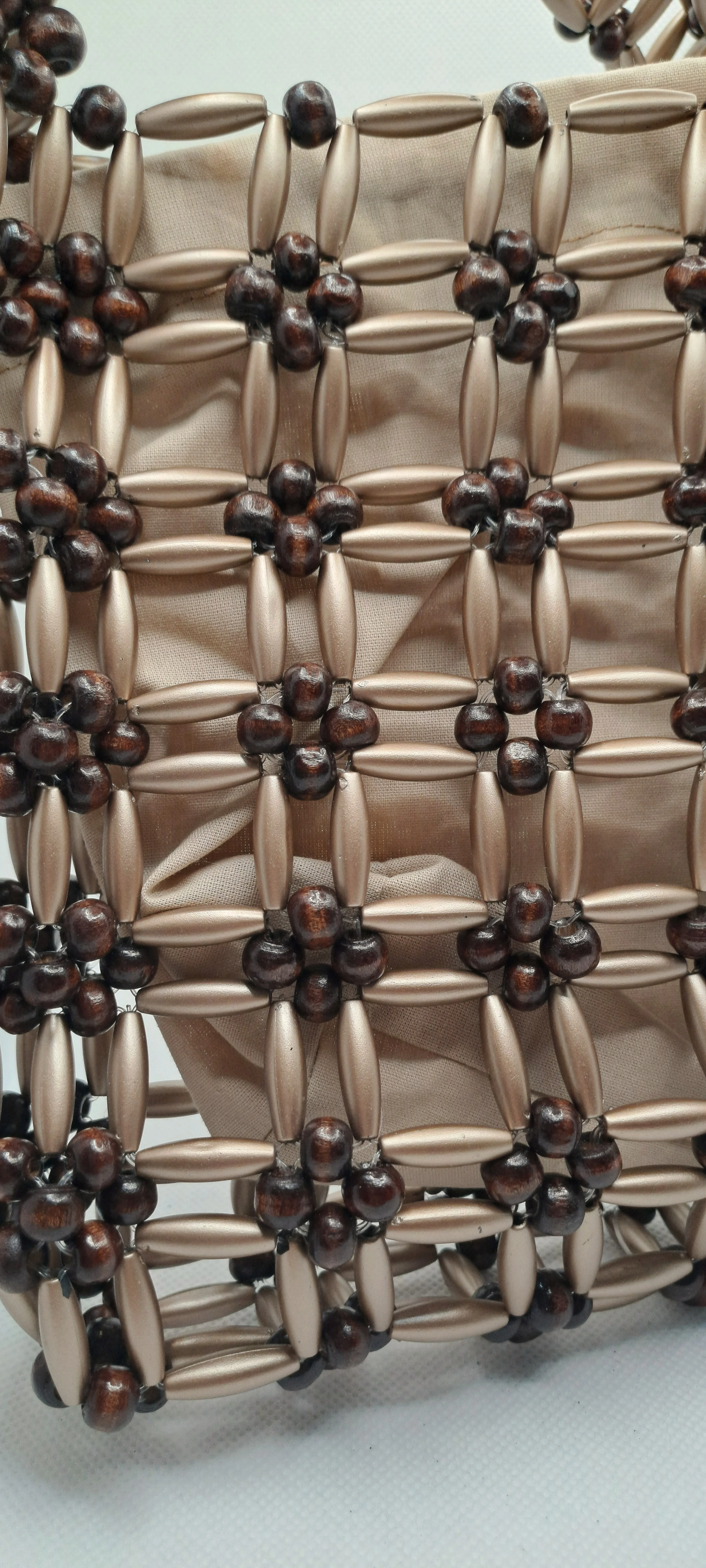 GOLD-KAHVERENGİ BONCUK ÇANTA