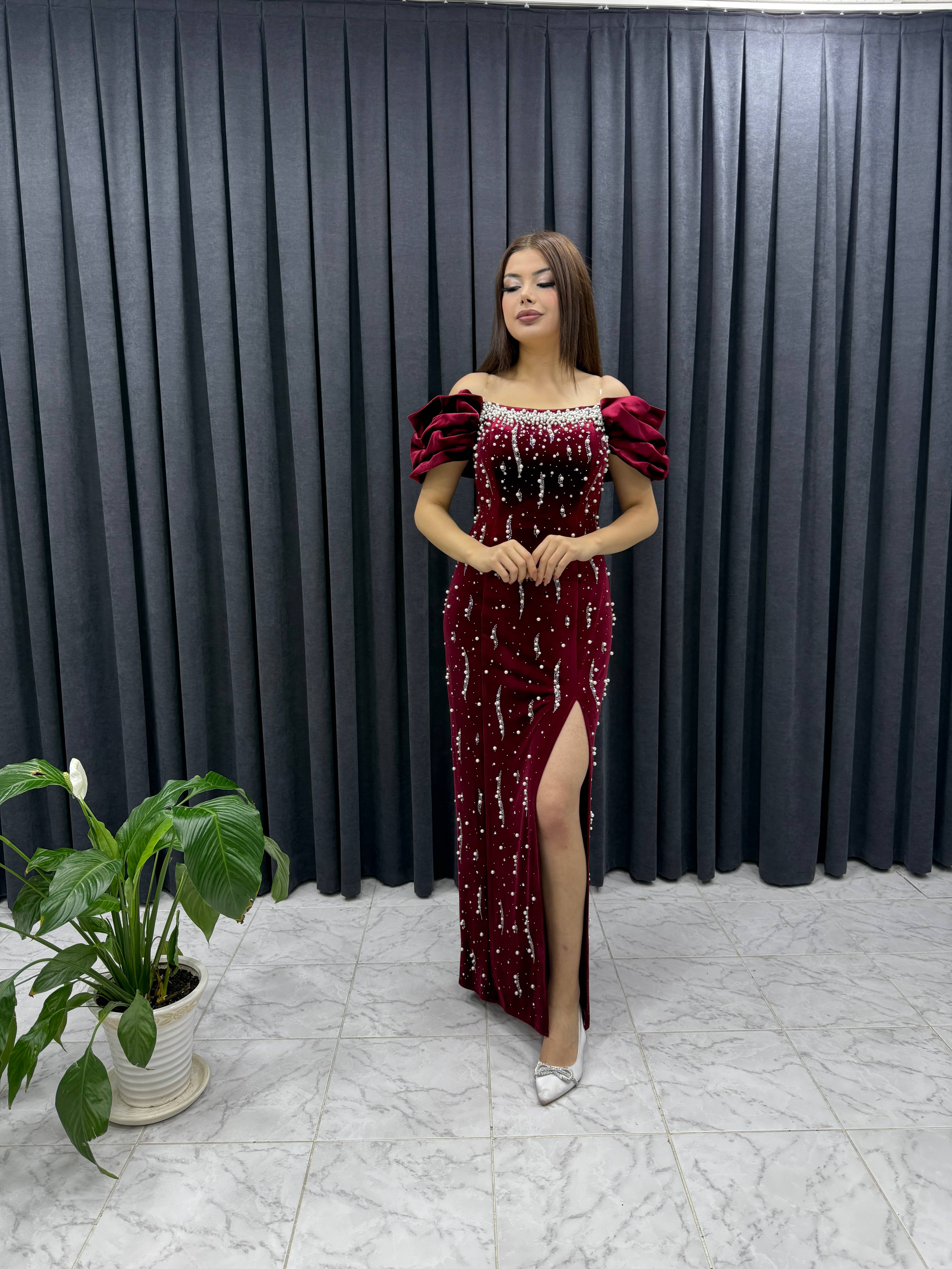 Taşlı Kadife Abiye
