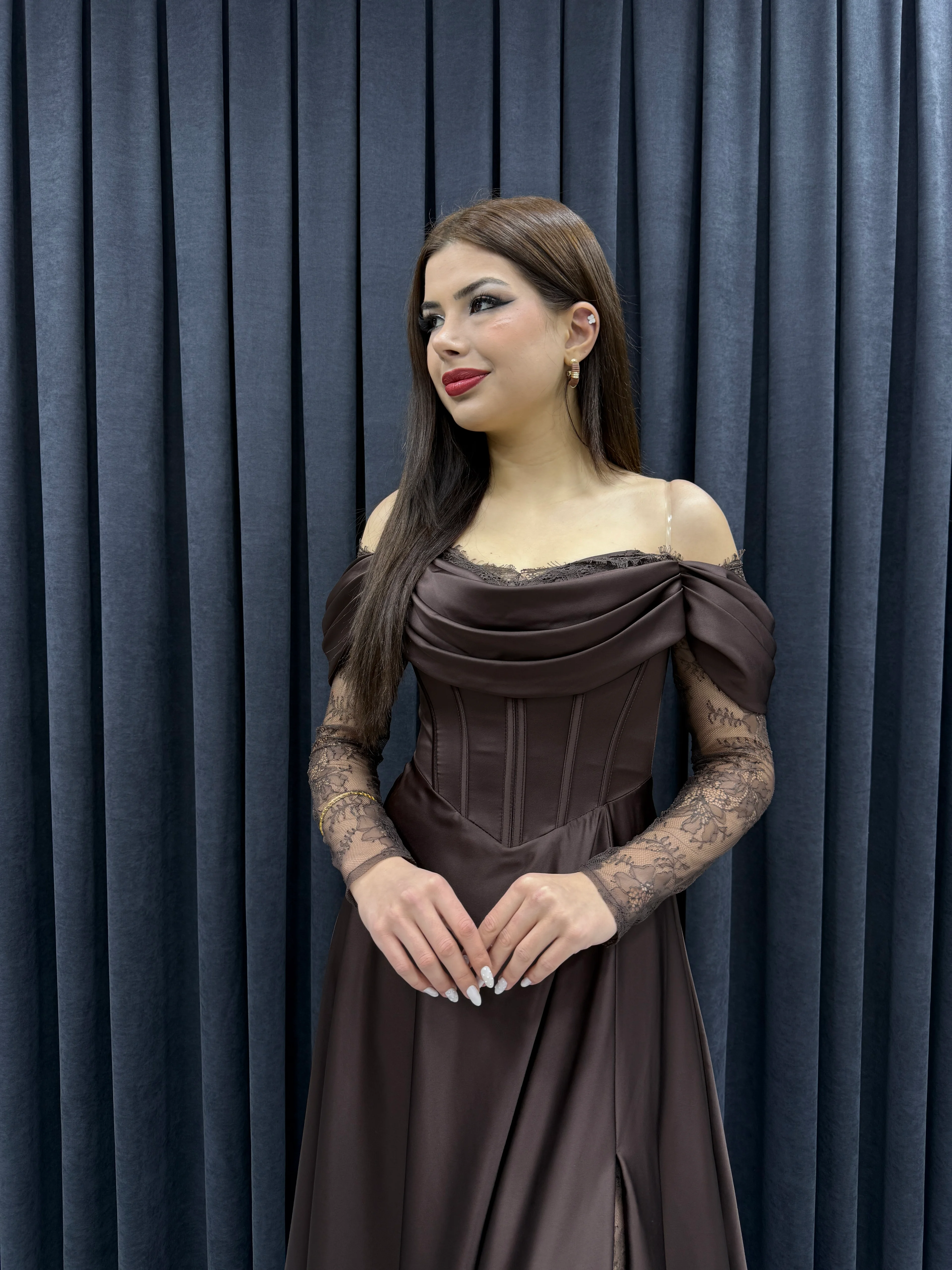 Lez Dantel Saten Abiye