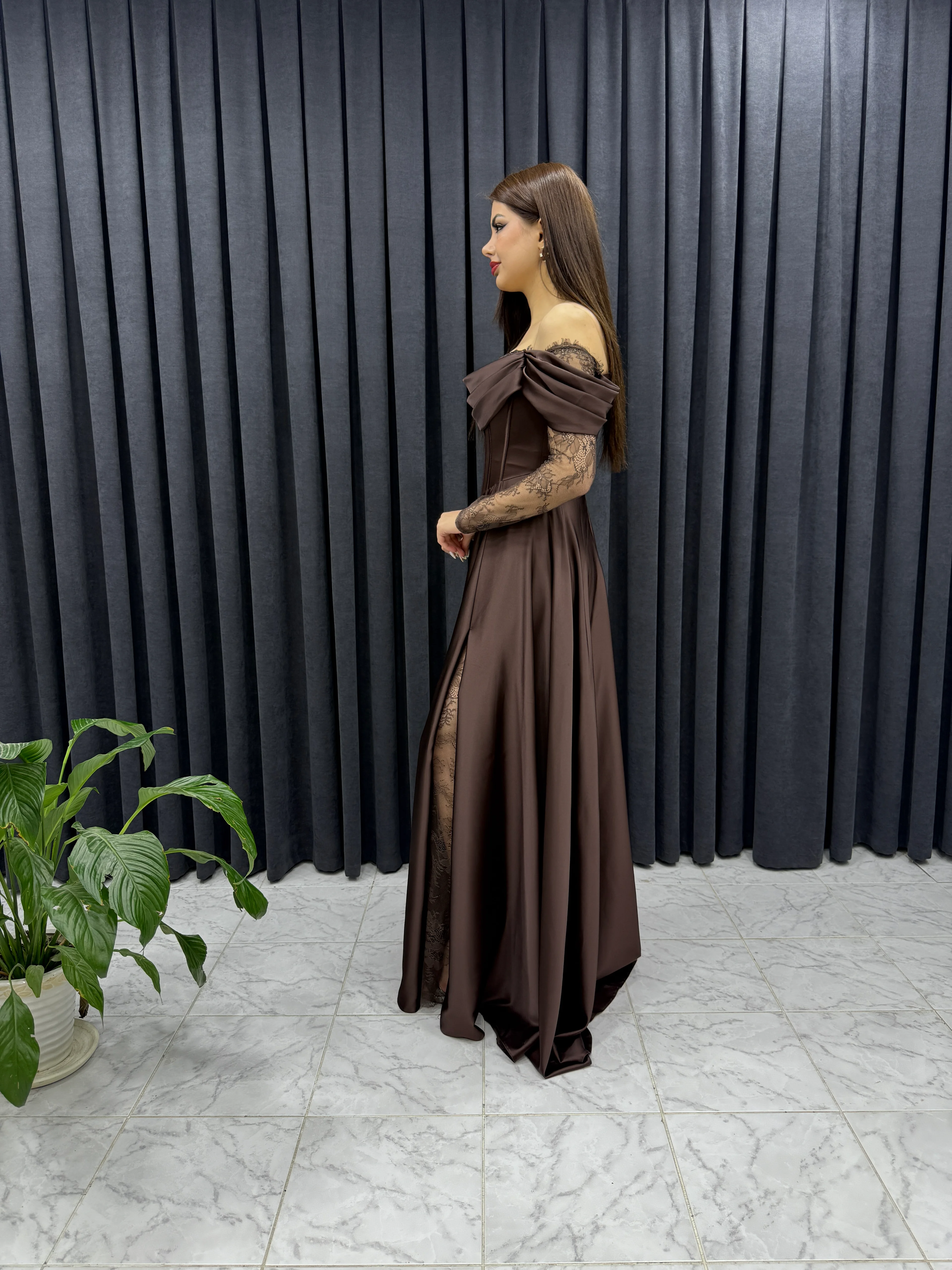 Lez Dantel Saten Abiye