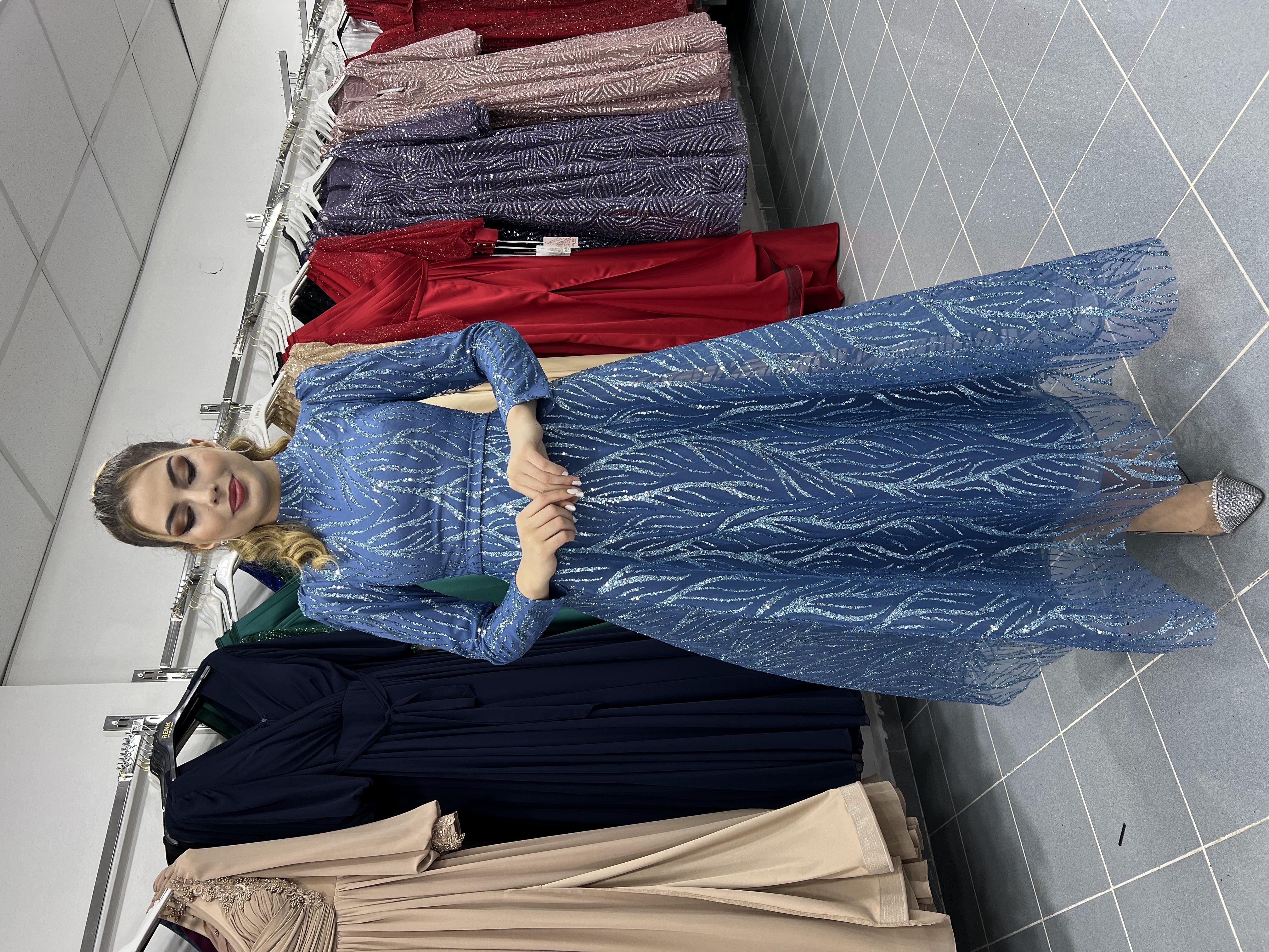 Kriterli Midi Boy Abiye - indigo