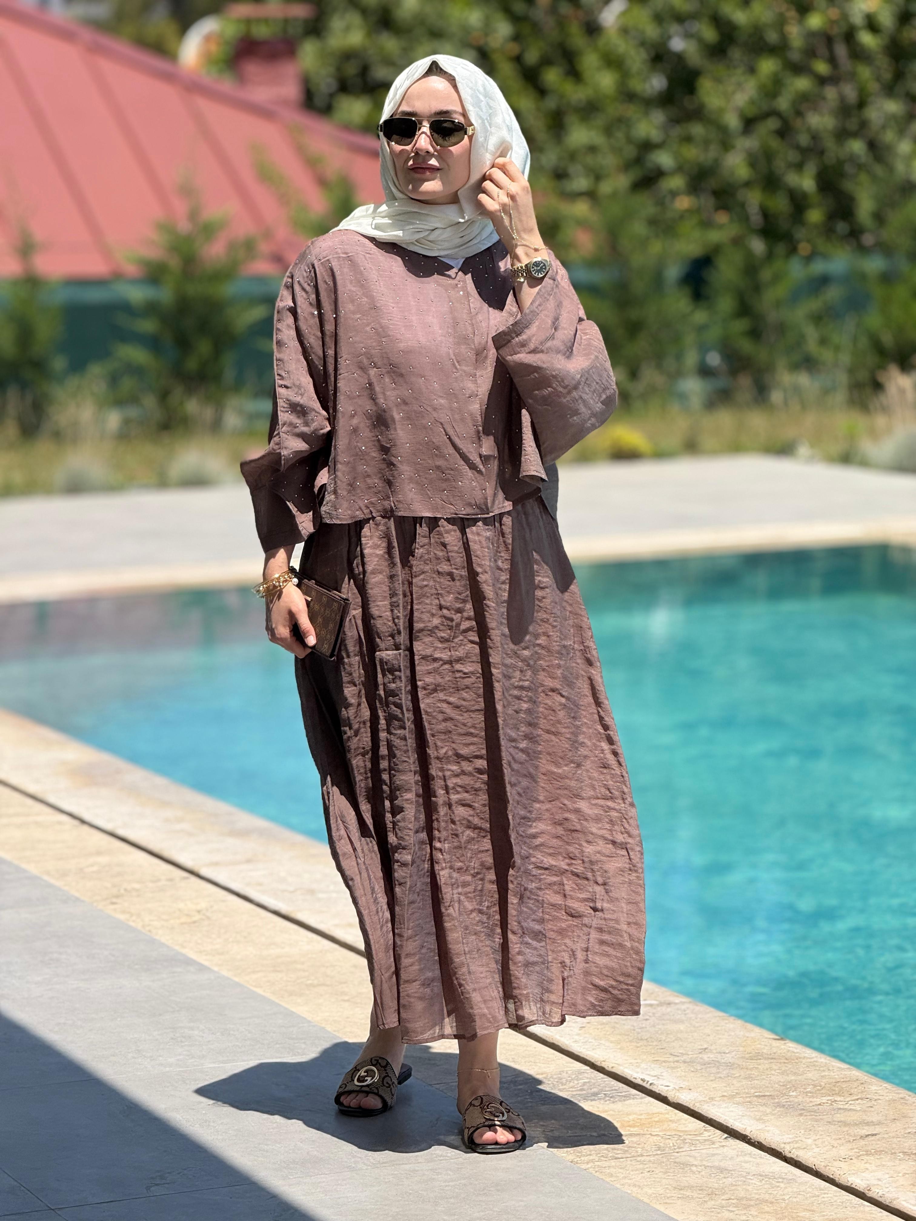Taşlı Takım (Kahve)