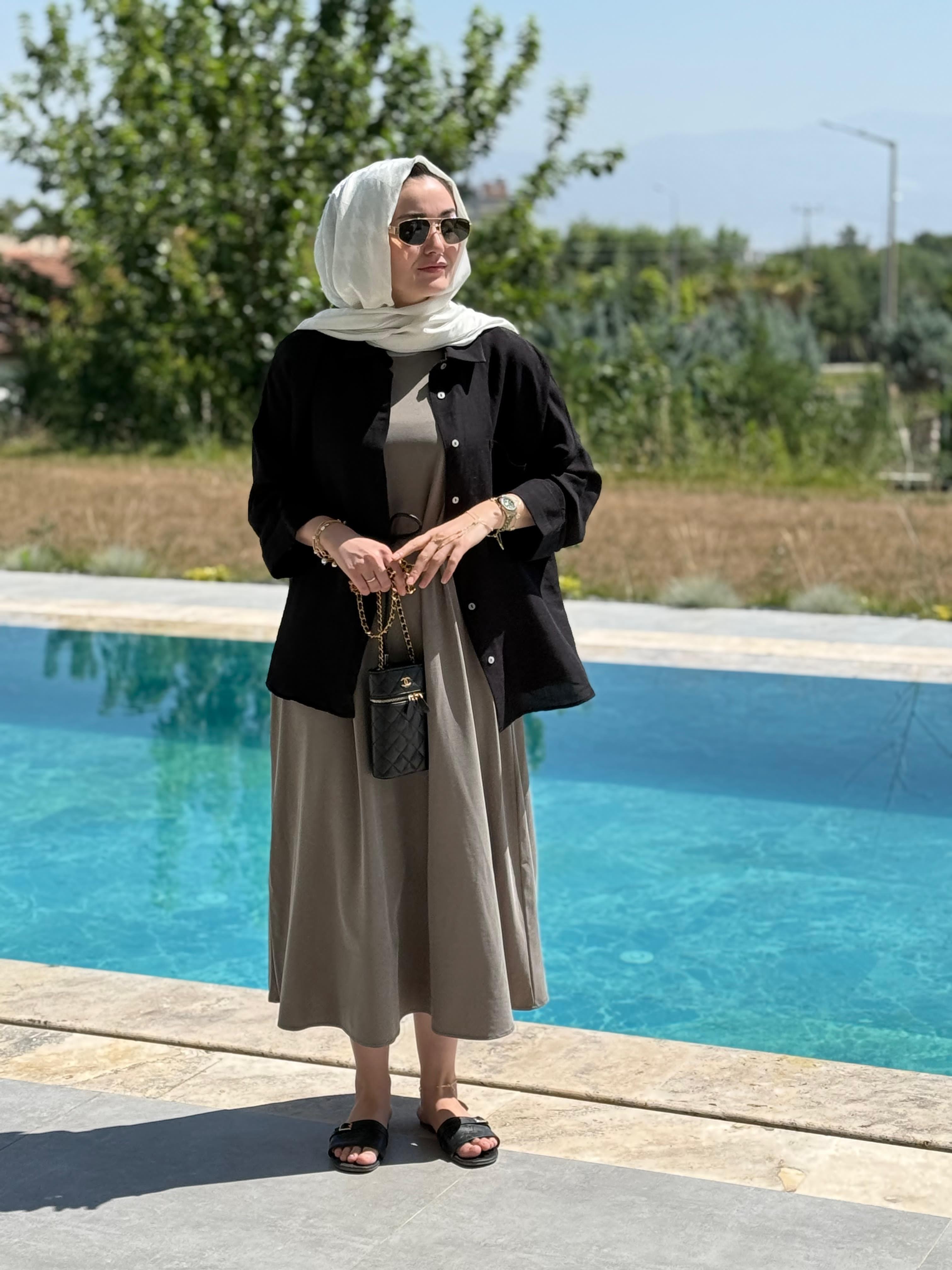 Oyshoo Modal Elbise (Haki)