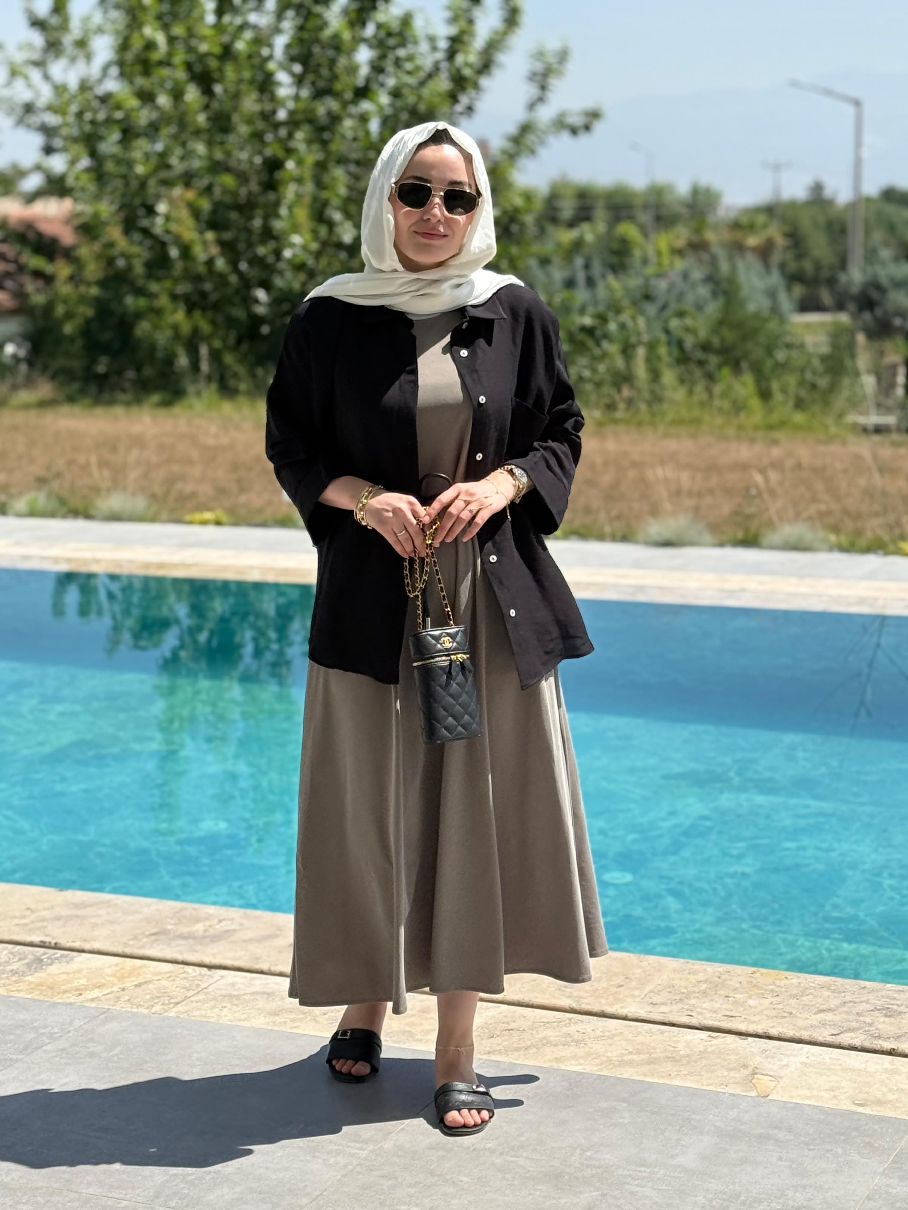 Oyshoo Modal Elbise (Haki)