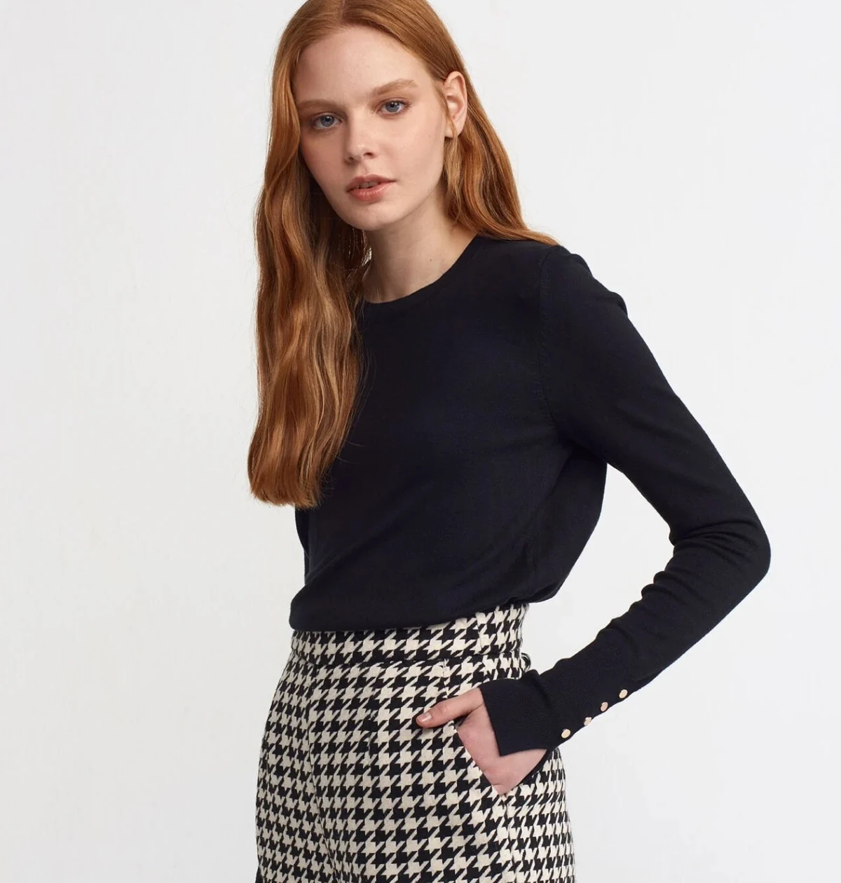 Droplu Triko Kazak (Siyah)