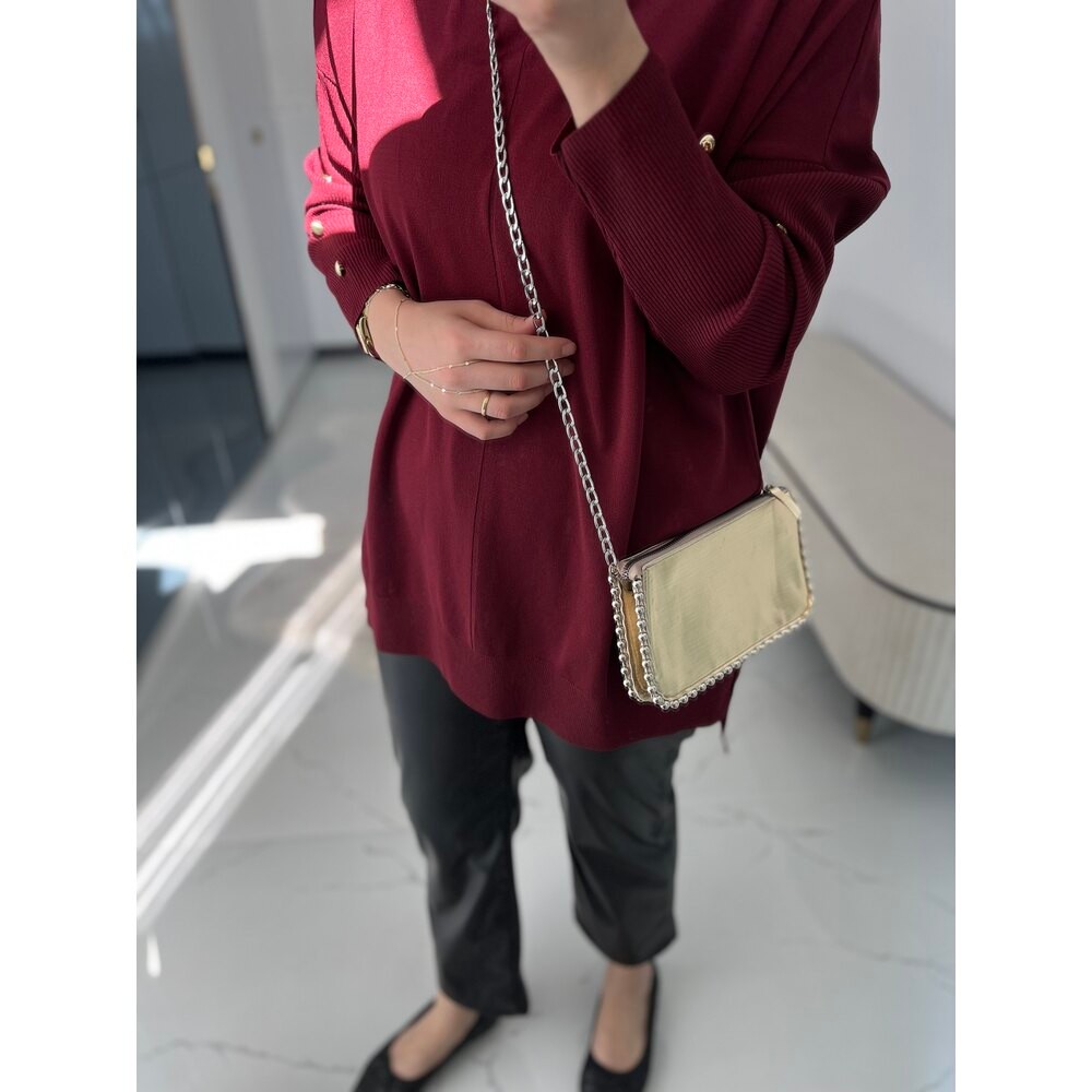Merserize tunik bordo