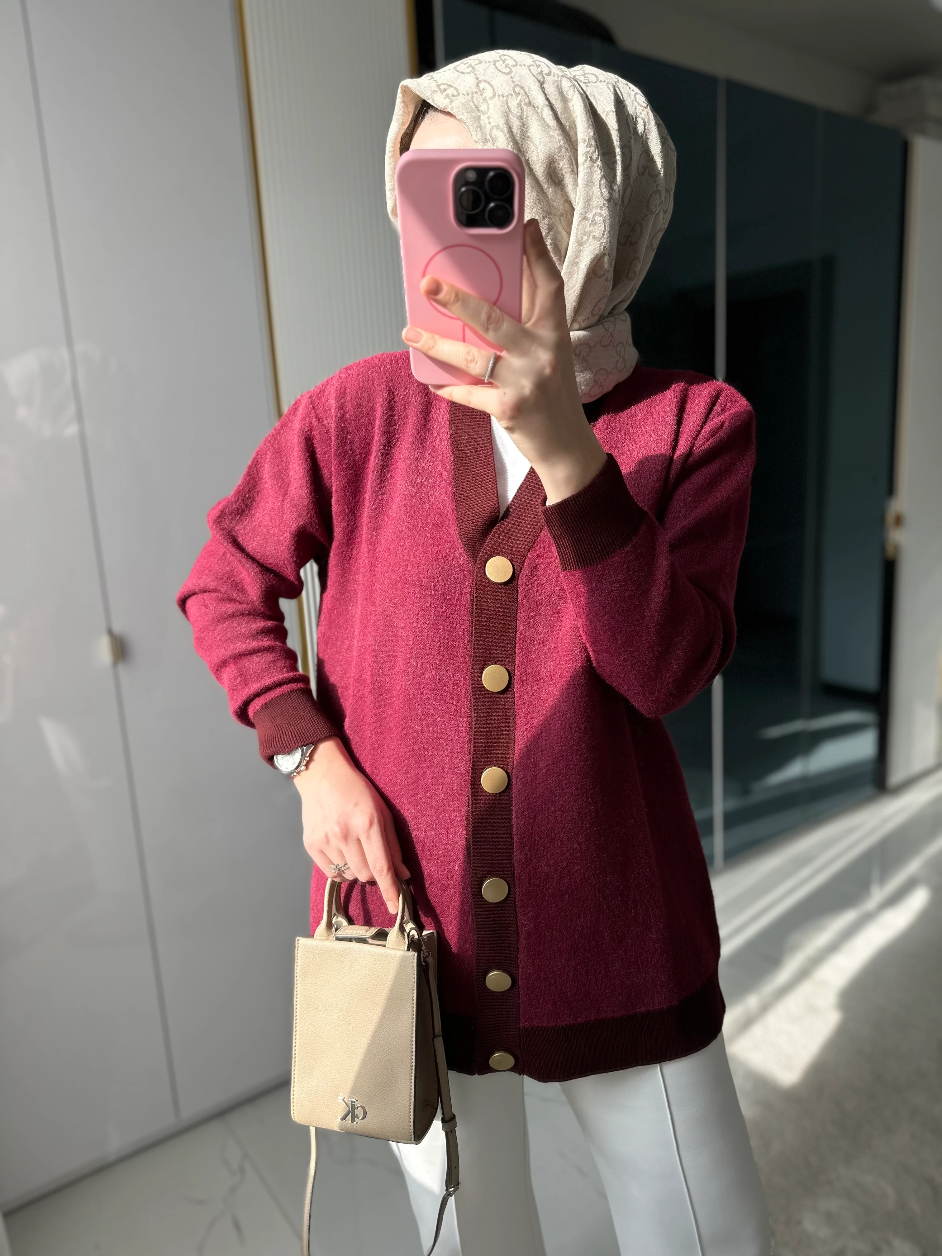 Riva Angora Hırka (Bordo)