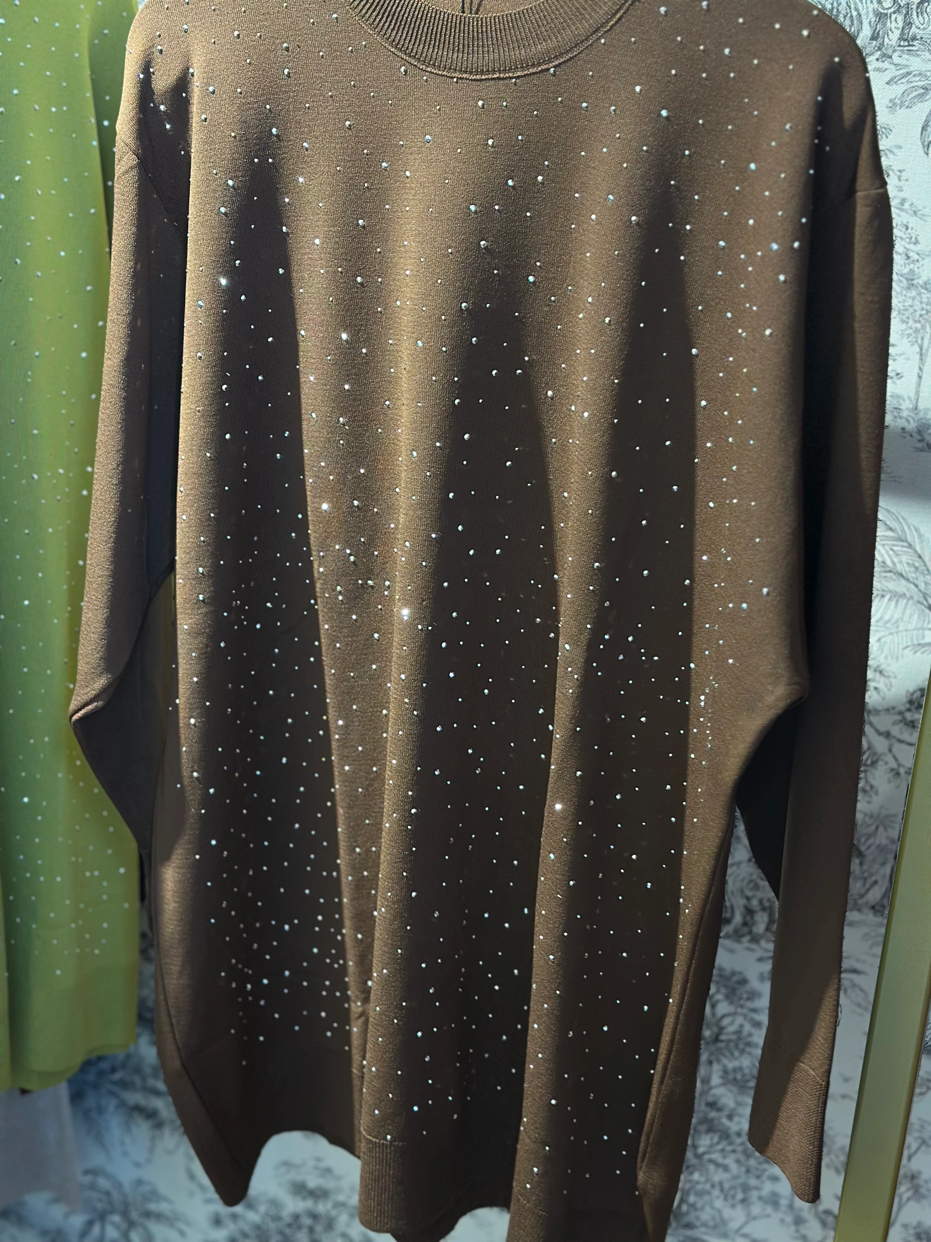 Taşlı Merserize Kazak (Kahverengi)