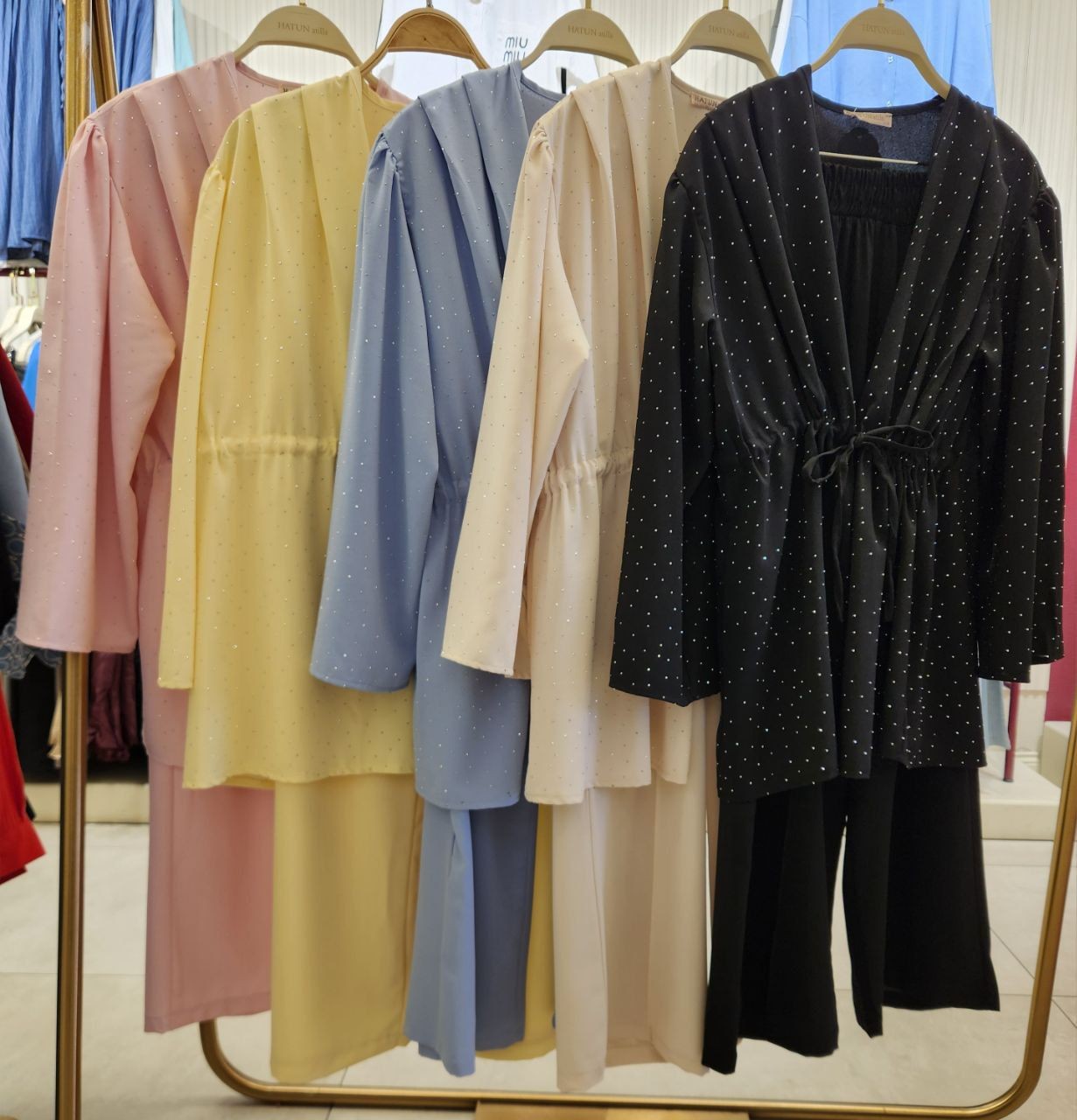 Taşlı Kimono Takım (Bebe Mavisi)