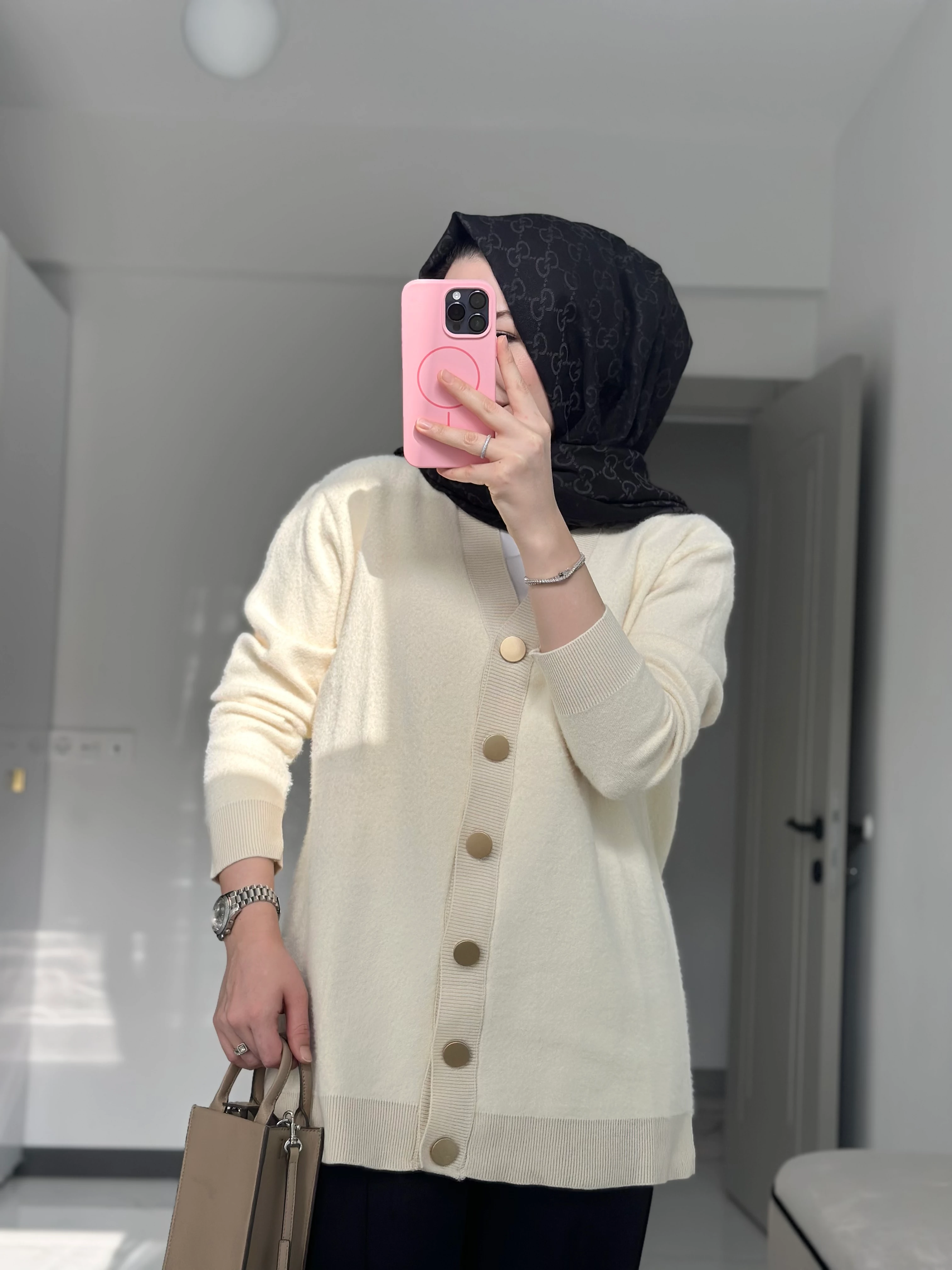 Riva Angor Hırka (Krem)