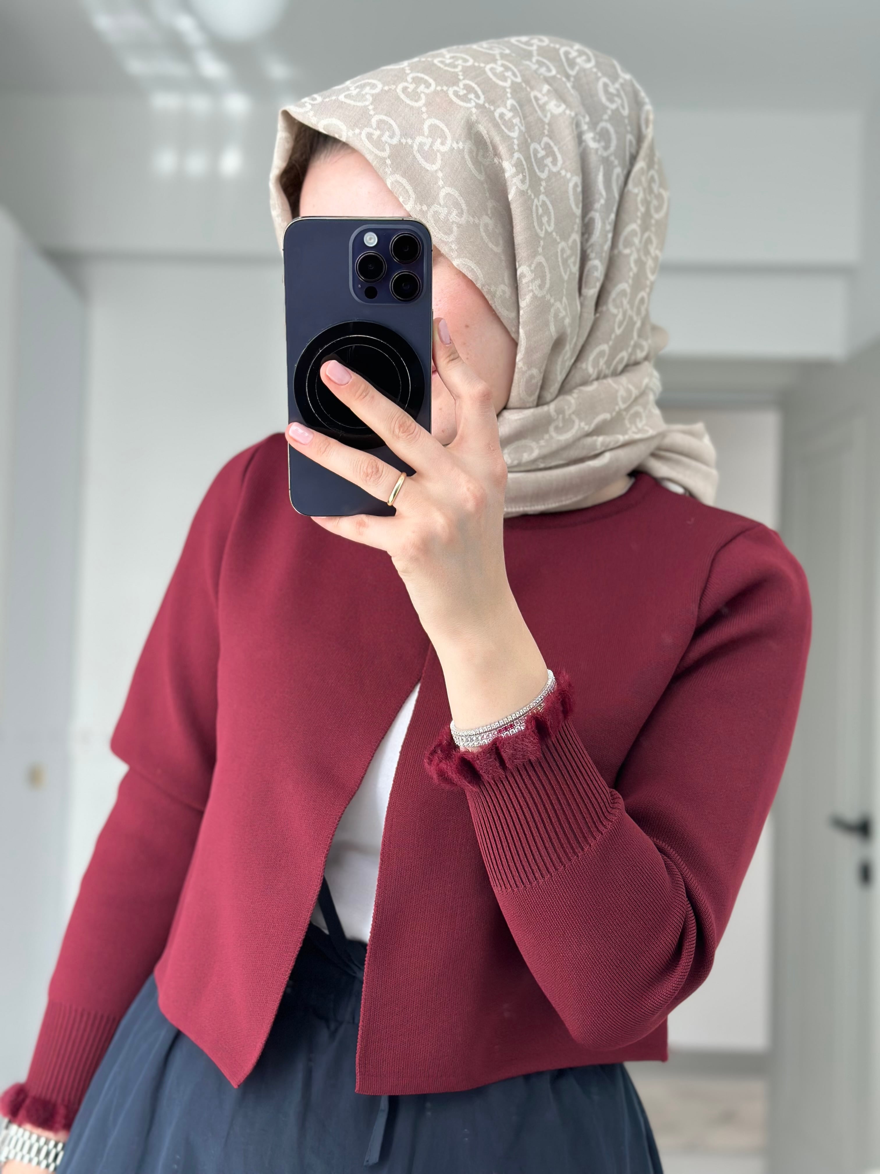 Premıum Merserize Hırka (Bordo)