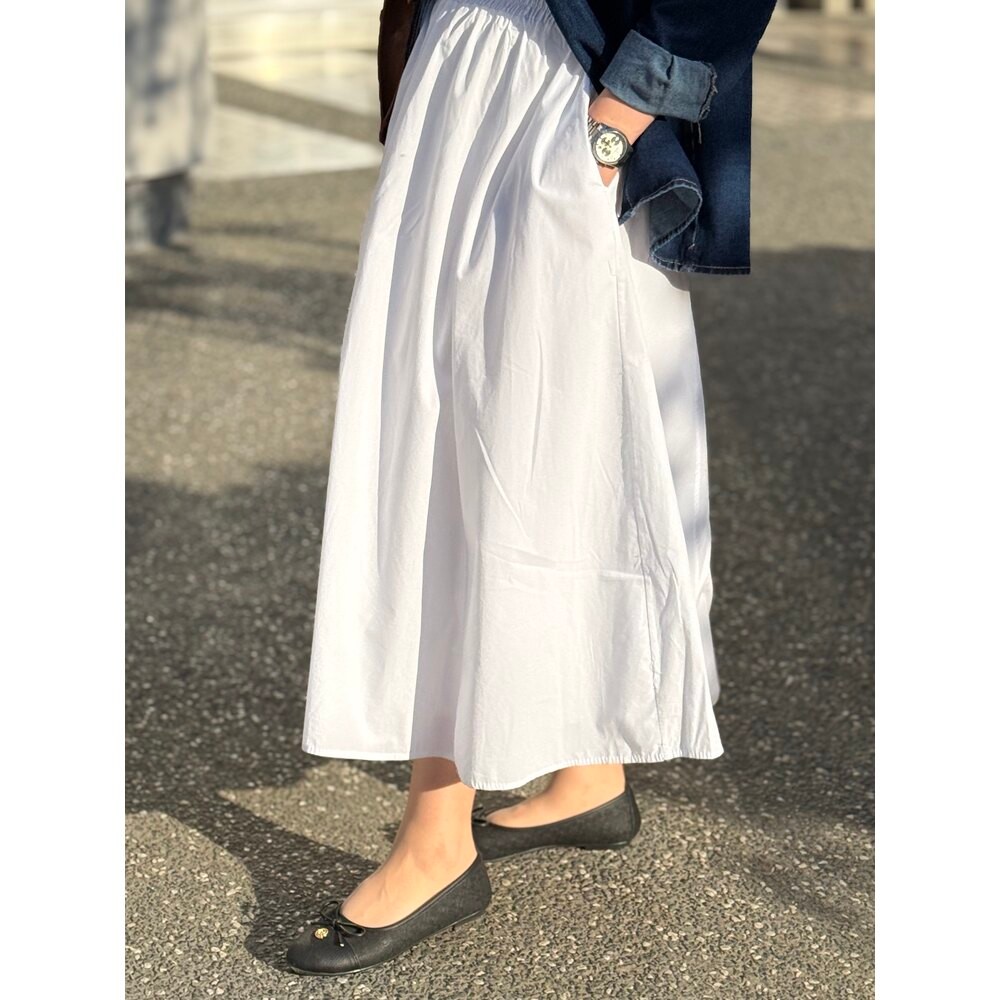 Poplin Etek (Beyaz)