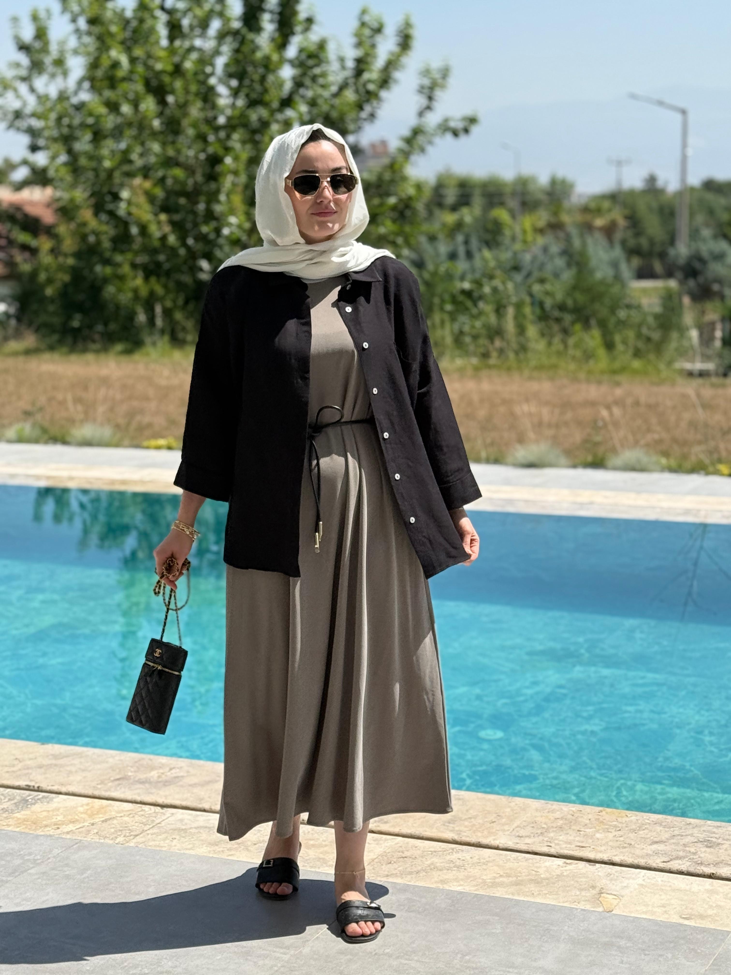 Oyshoo Modal Elbise (Haki)