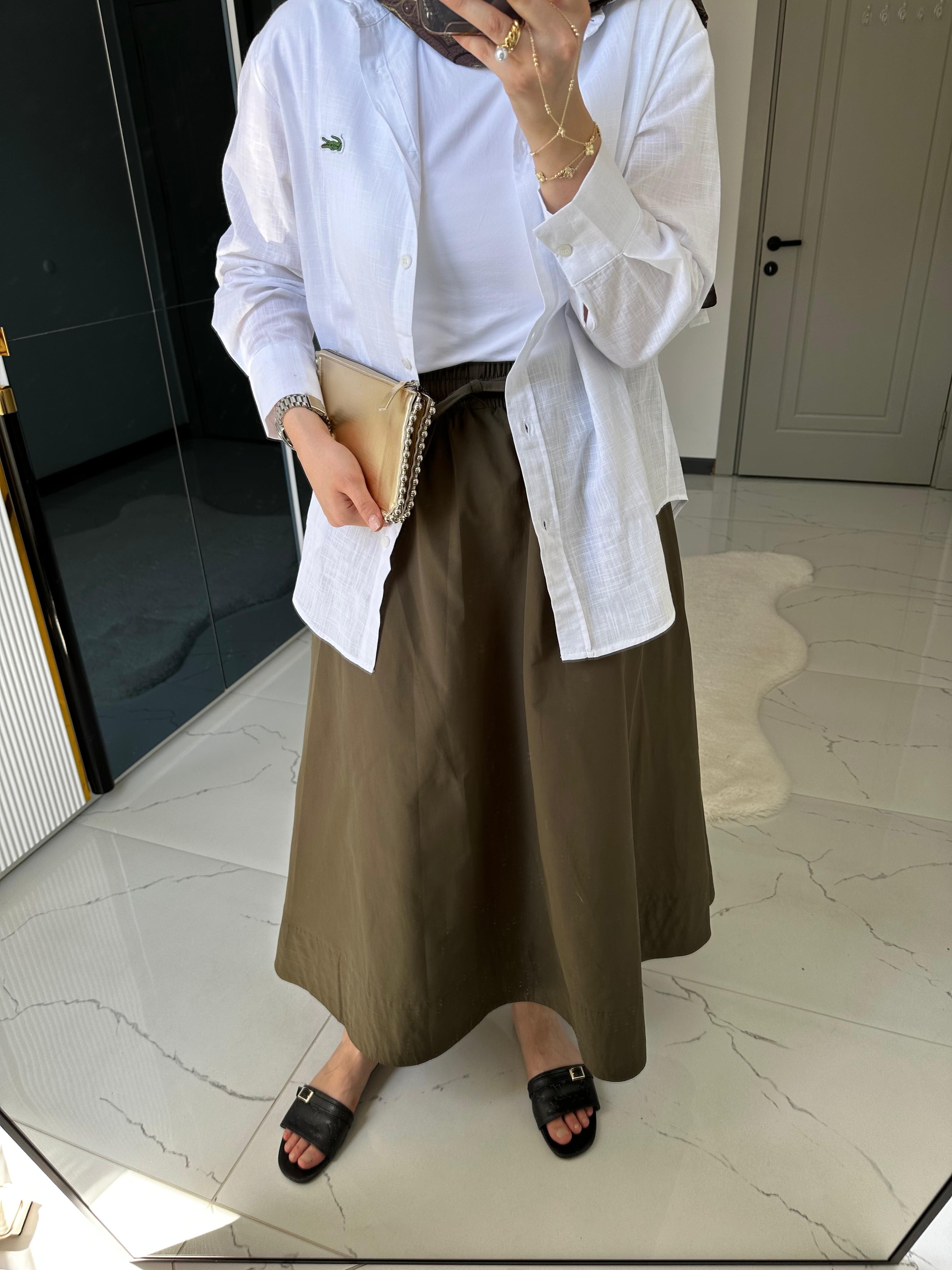 Poplin Etek (Haki)