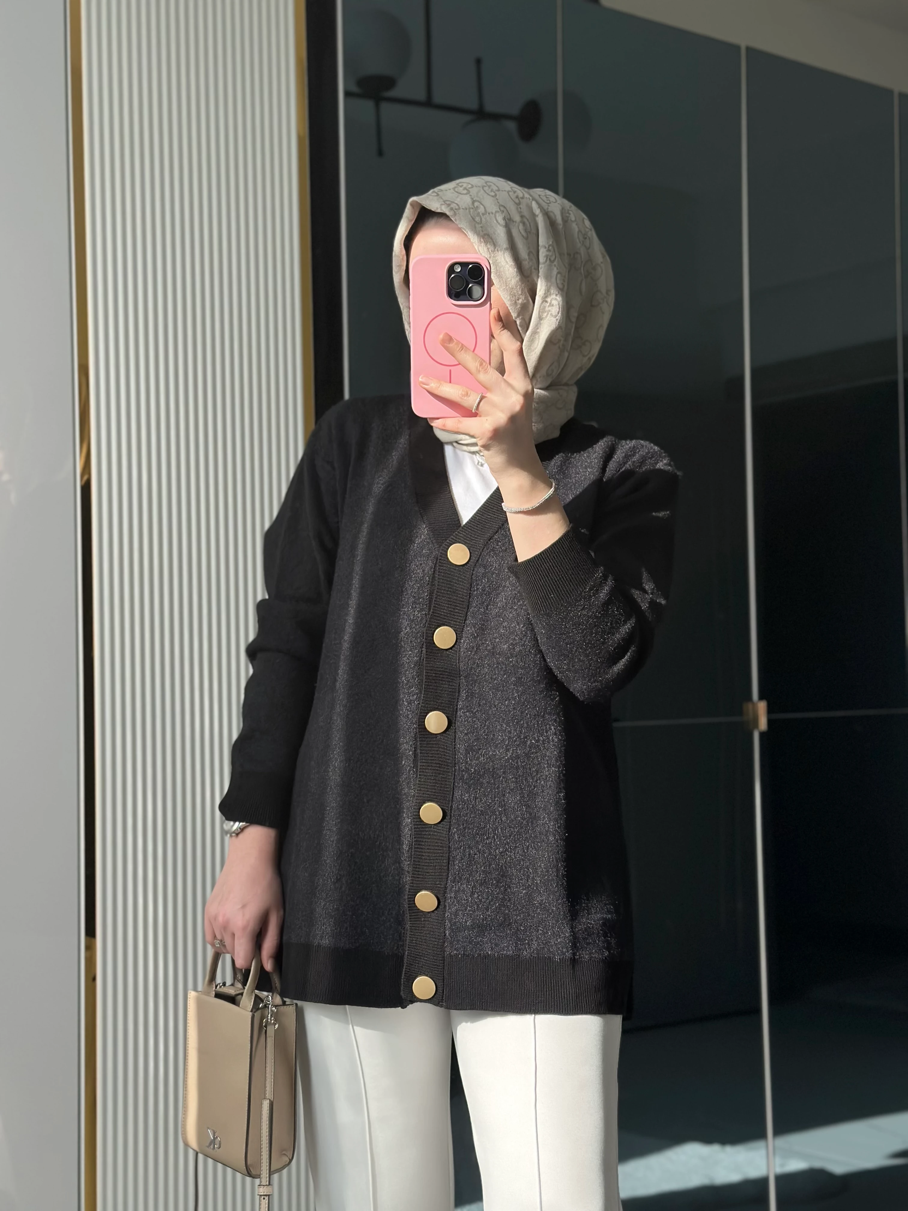 Riva Angora Hırka (Siyah)