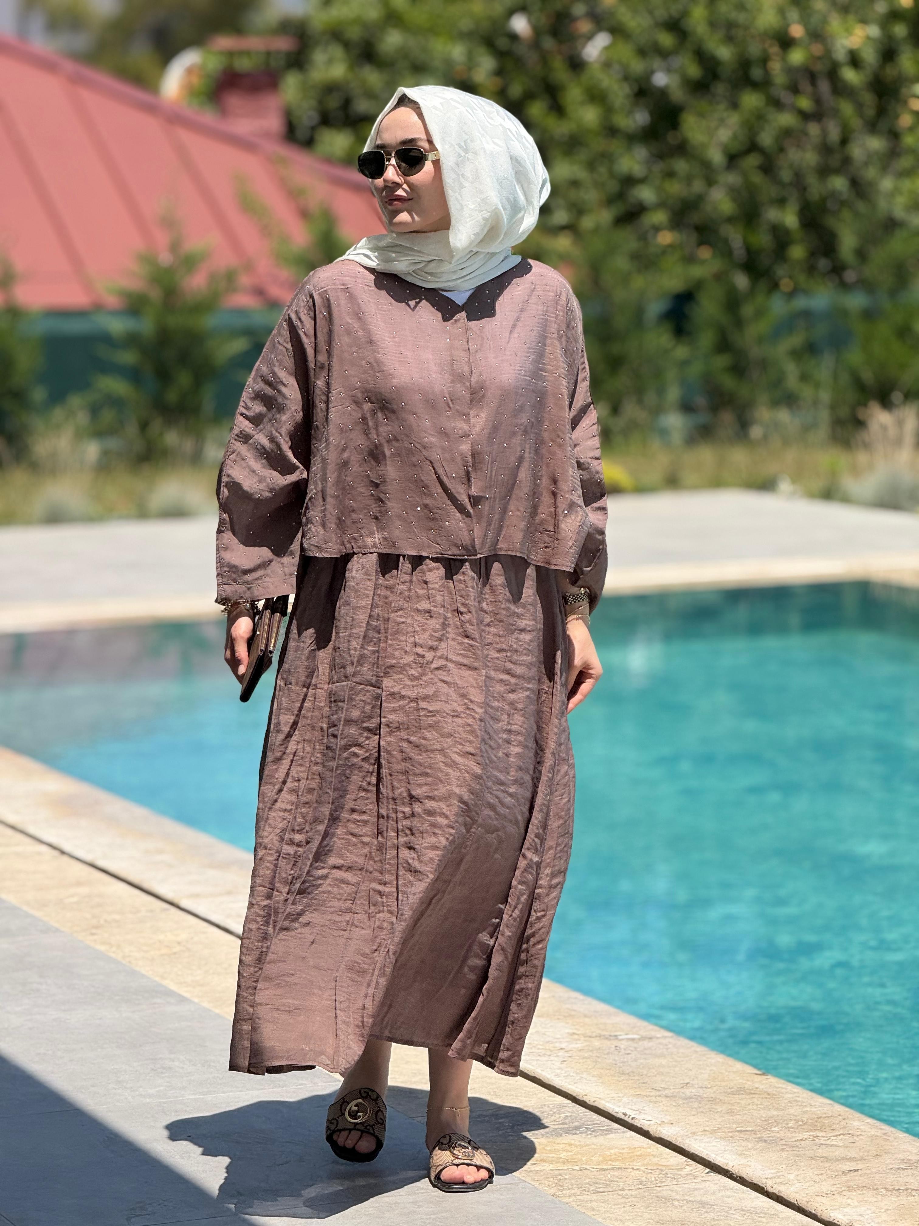 Taşlı Takım (Kahve)