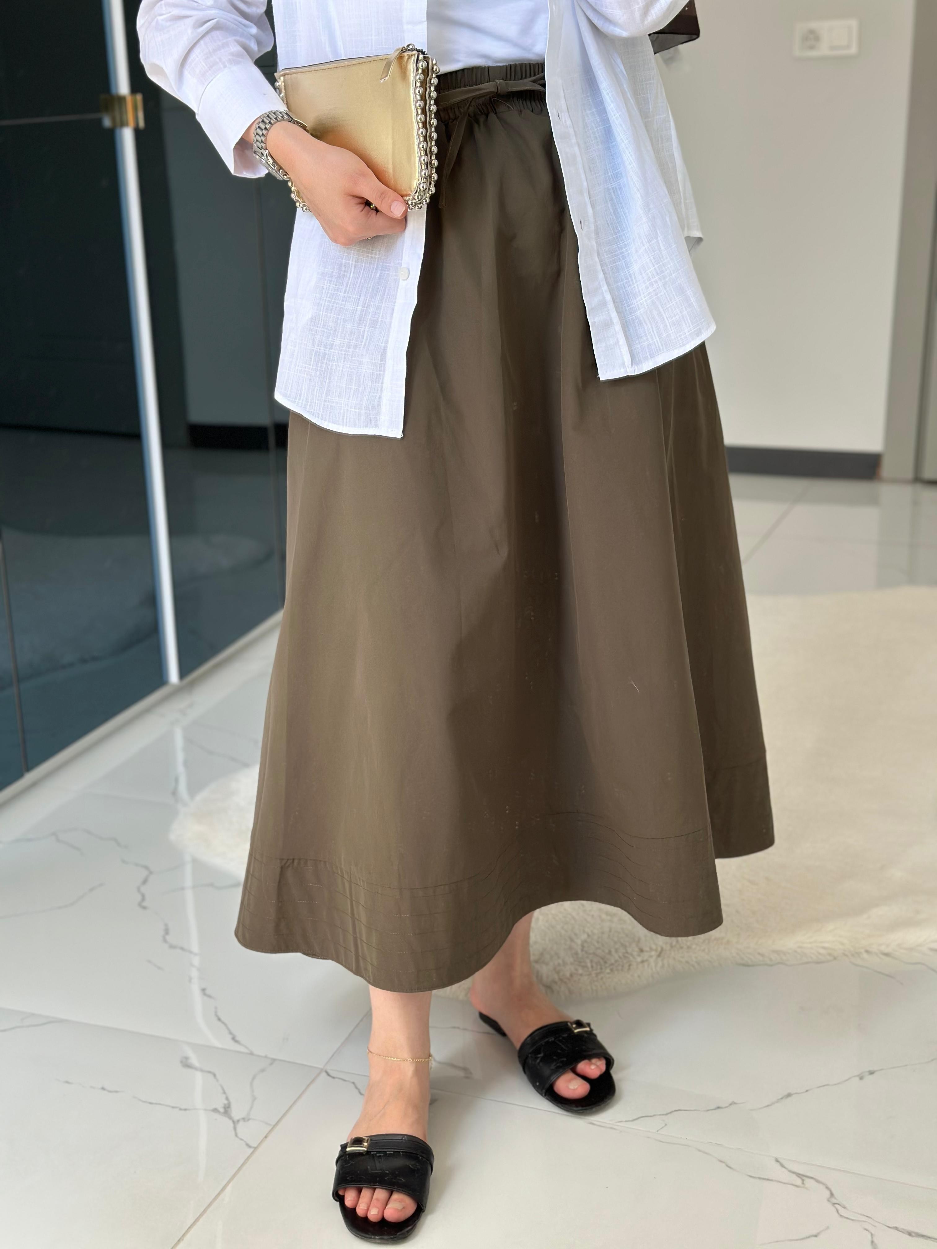 Poplin Etek (Haki)