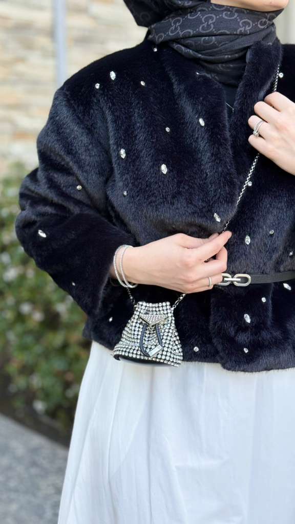 Premıum Taşlı Kürk (Siyah)