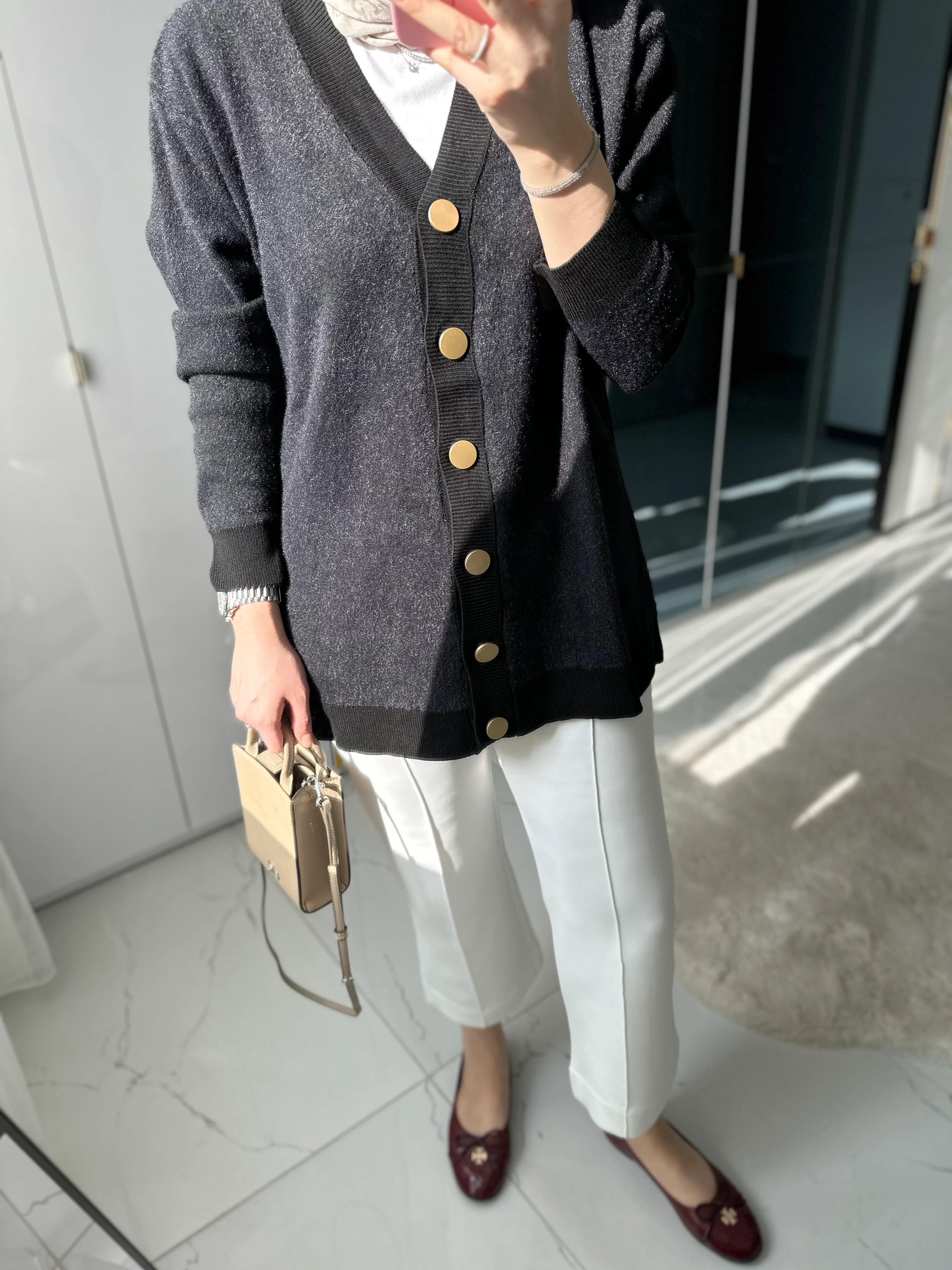 Riva Angora Hırka (Siyah)