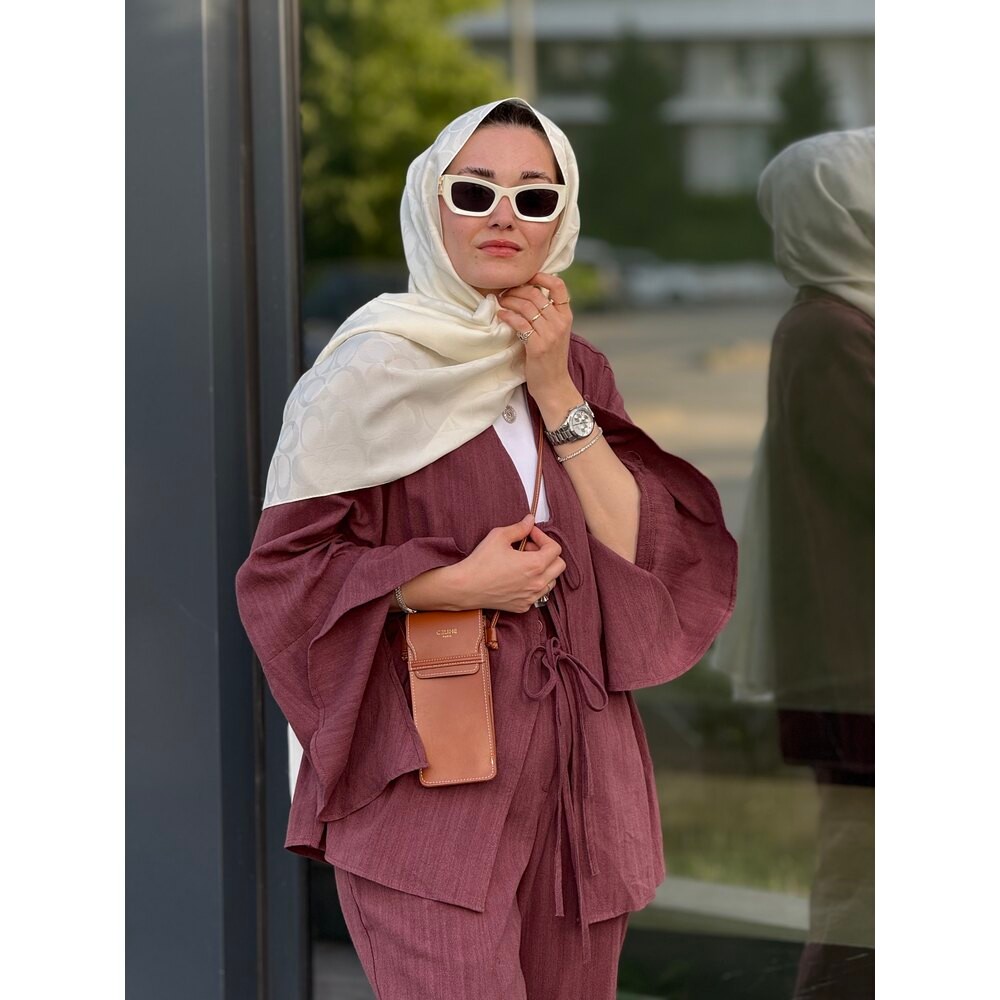 Kimono Keten Takım (Mürdüm)