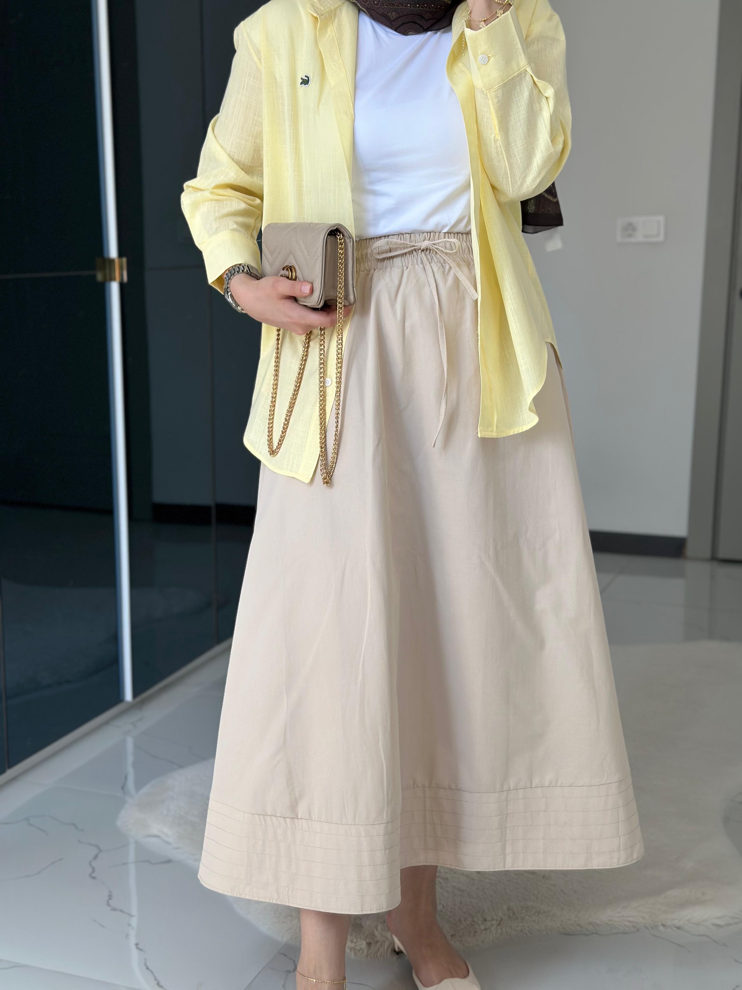 Poplin Etek (Taş)