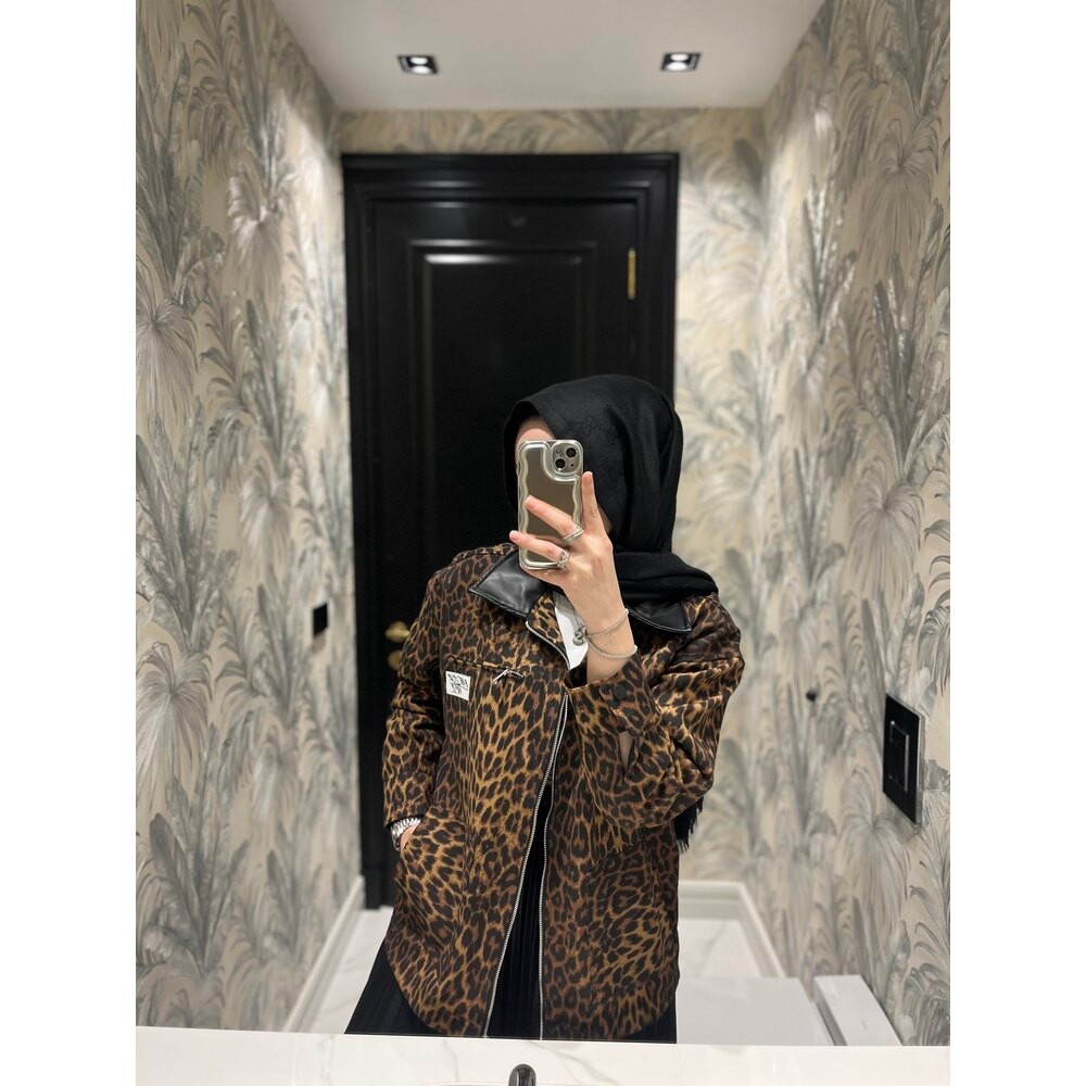 Denım Leopar Ceket