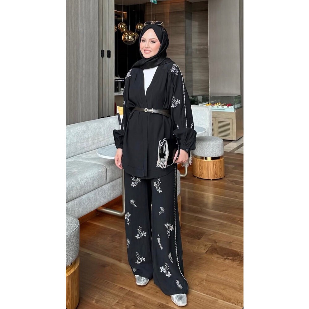 İşlemeli Kimono Takım