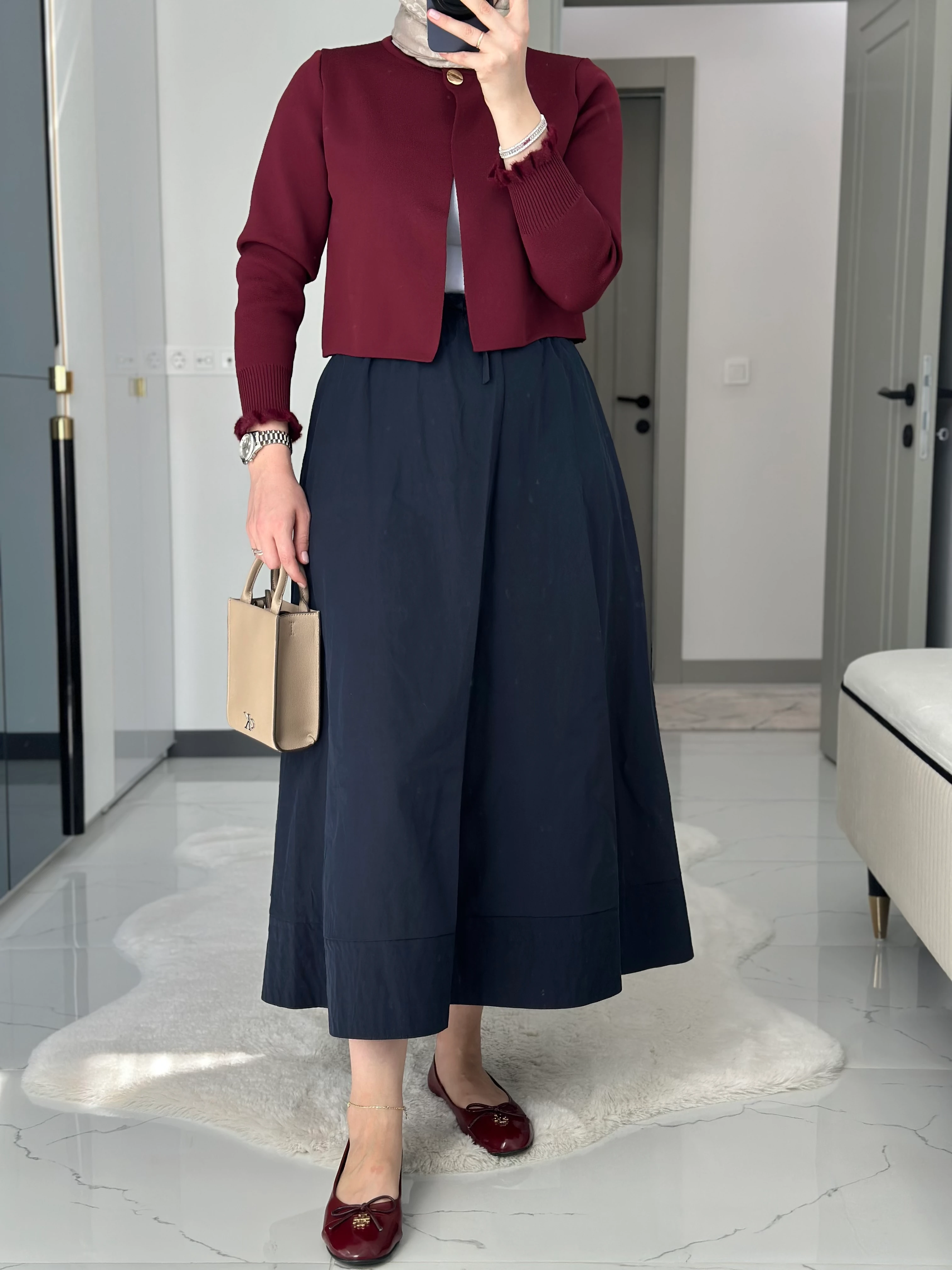 Poplin Etek (Lacivert)