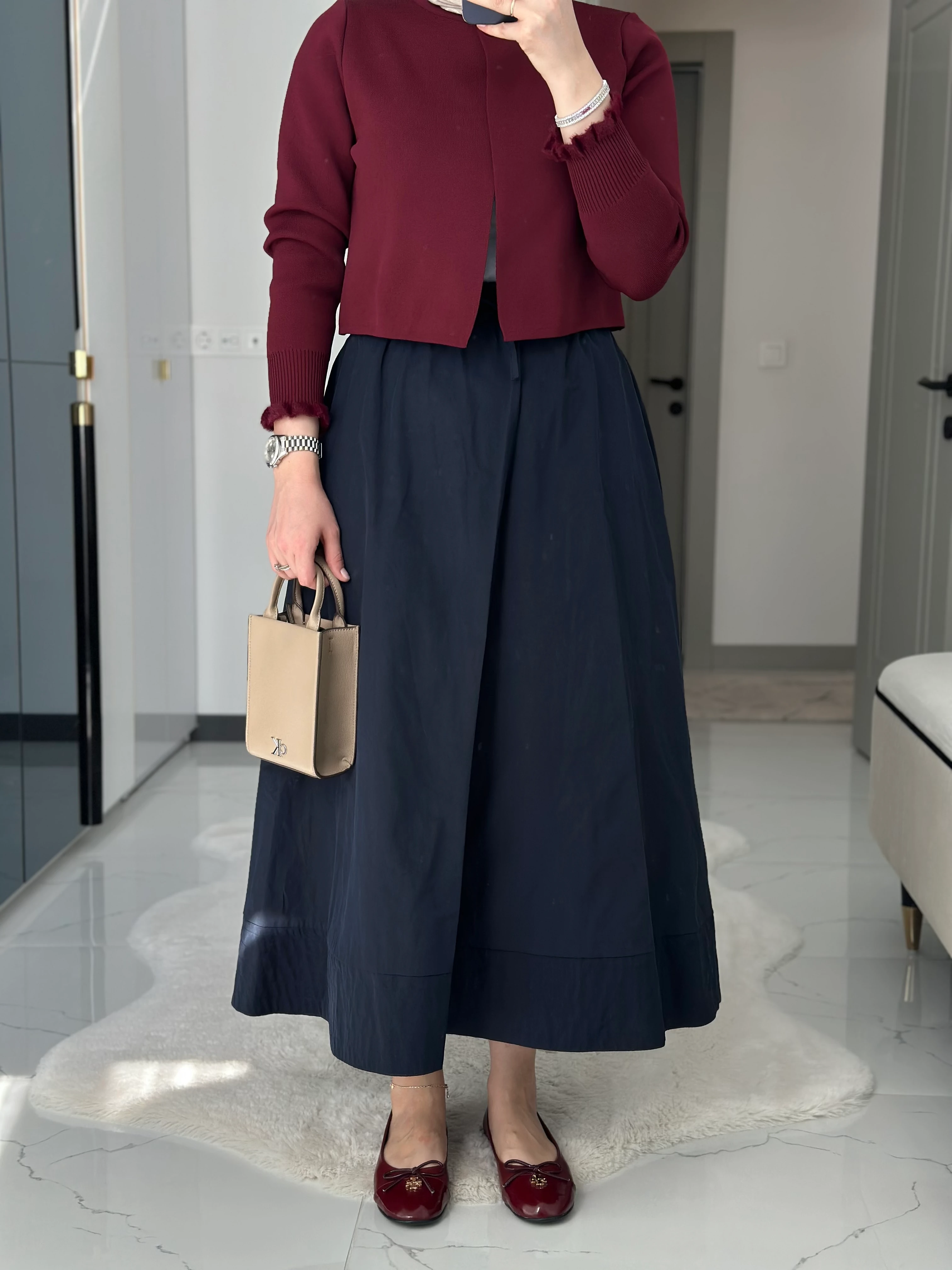 Poplin Etek (Lacivert)