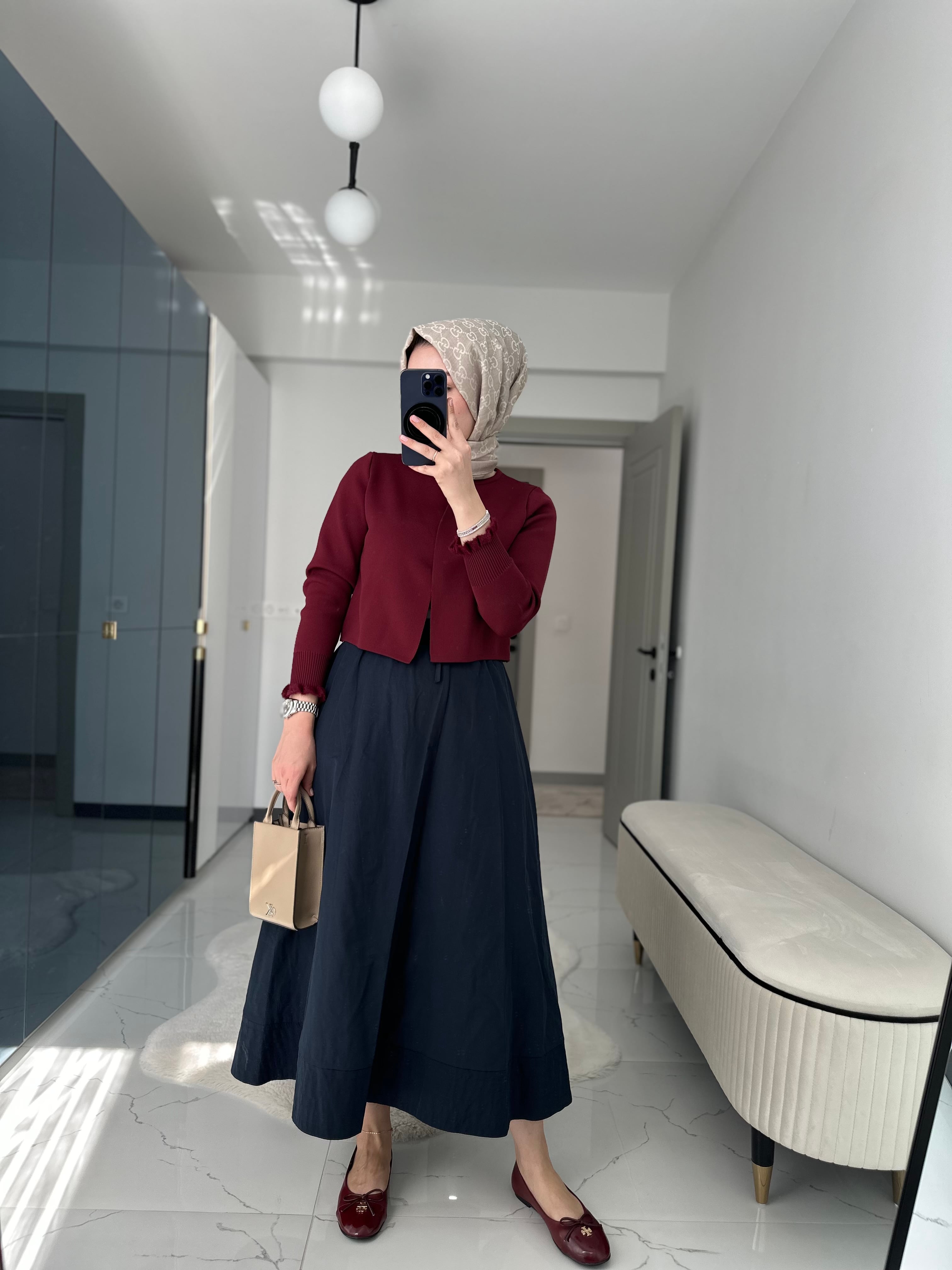 Premıum Merserize Hırka (Bordo)