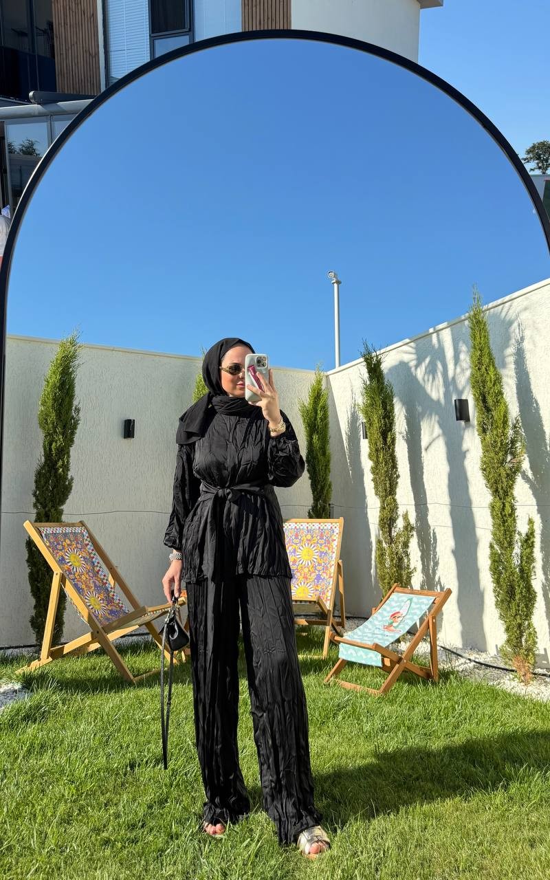 Kuşak Detaylı Takım (Siyah)