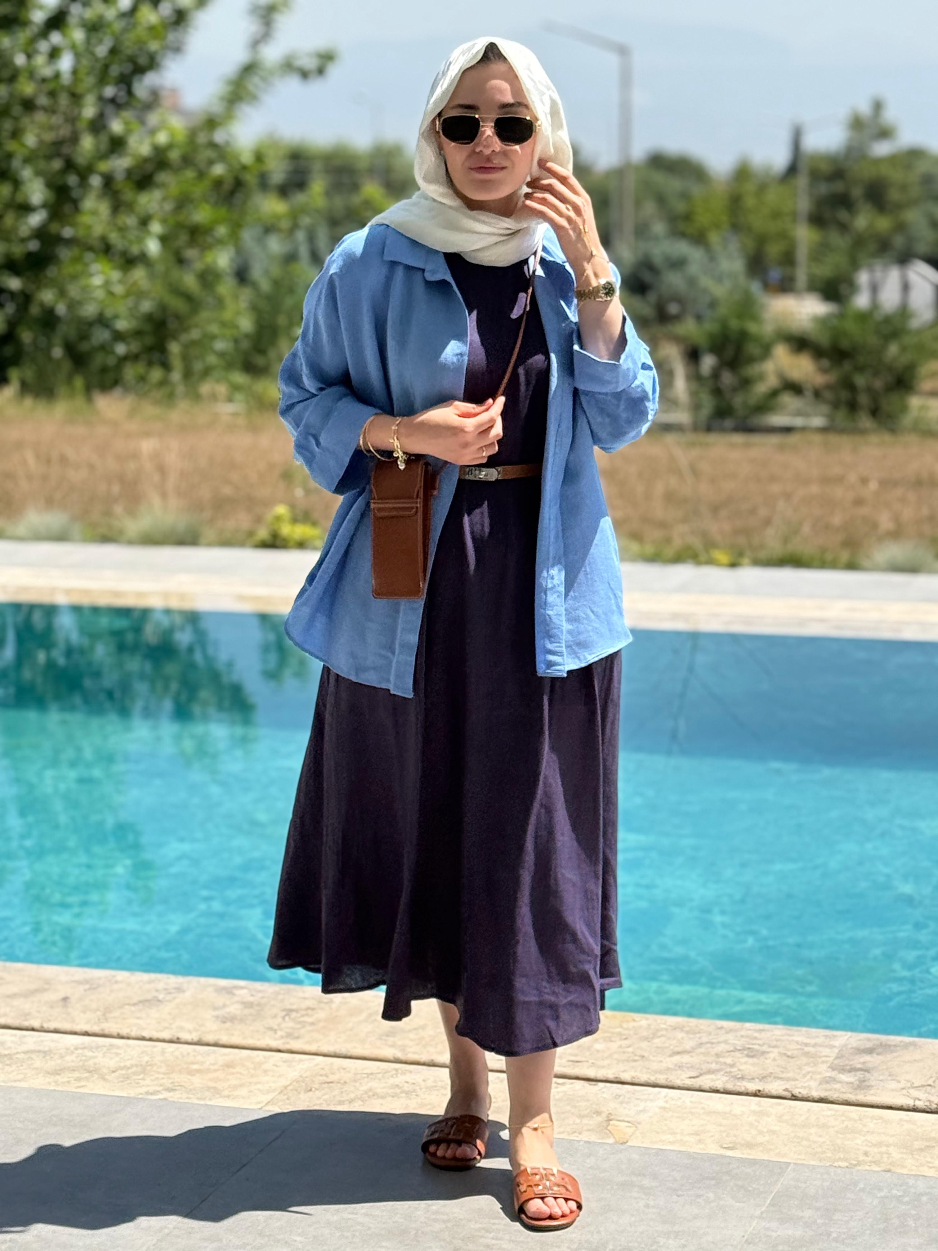 Keten Elbise (lacivert)
