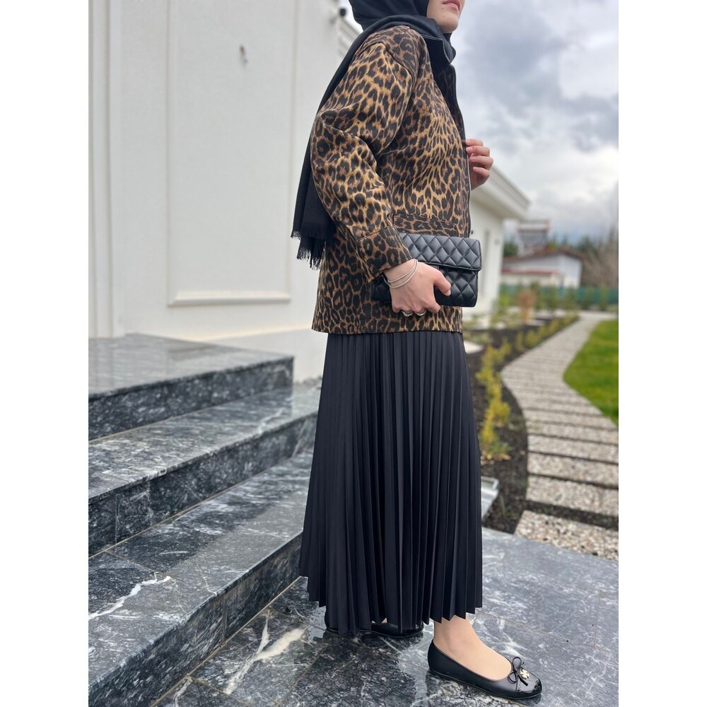 Denım Leopar Ceket
