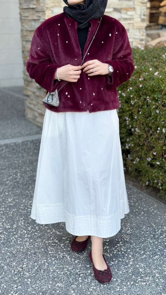 Premıum Taşlı Kürk (Bordo)