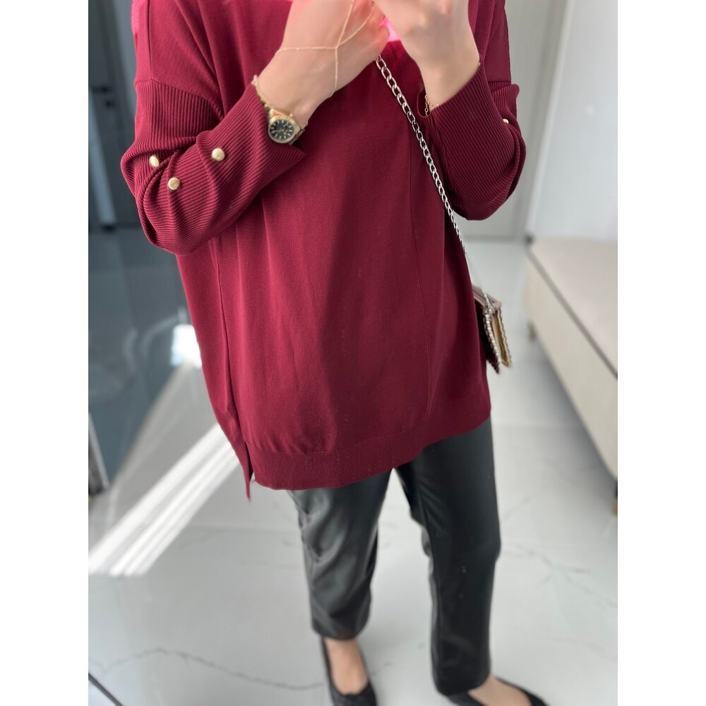 Merserize tunik bordo